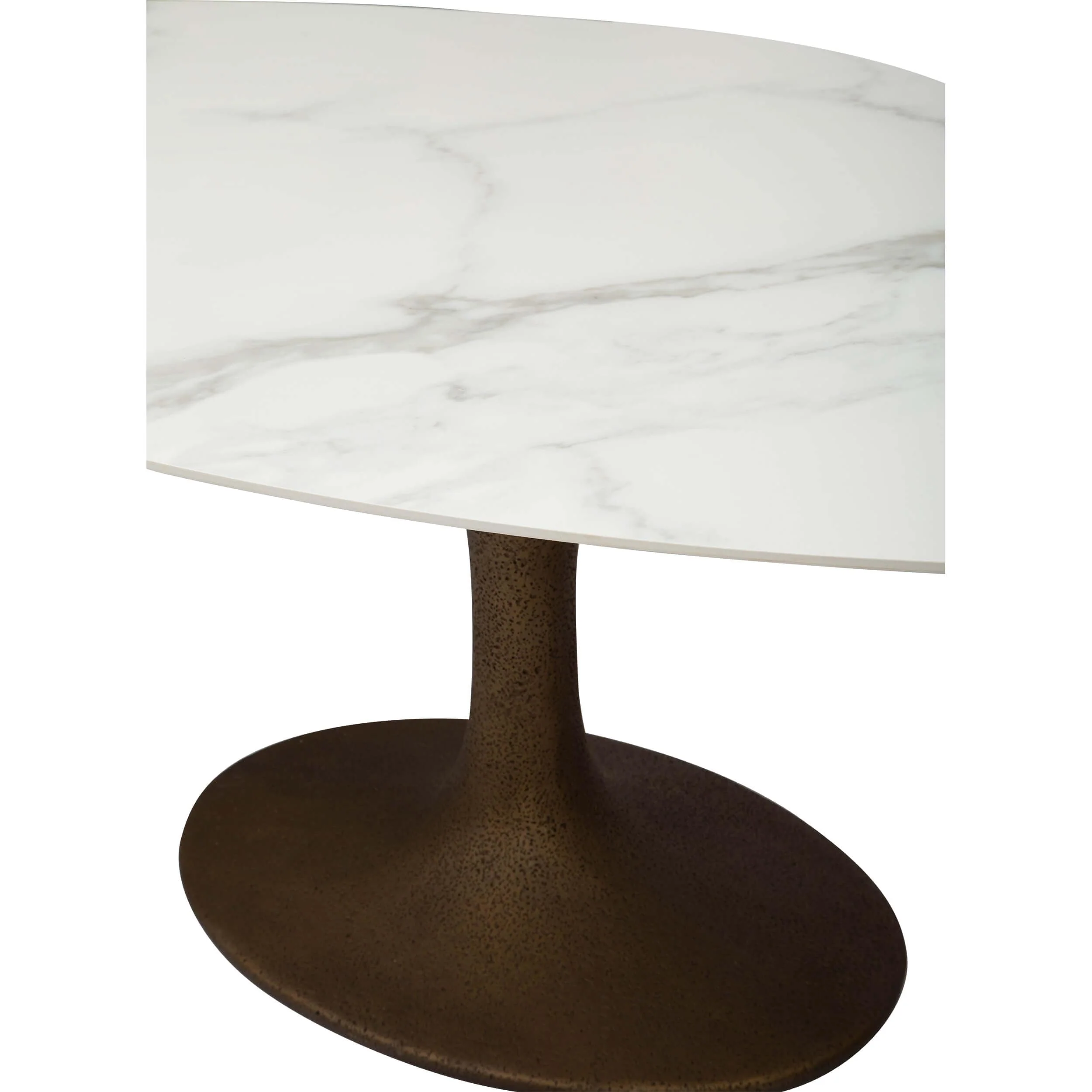 Arielle Oval Dining Table, White Top/Brass Base - Image 4