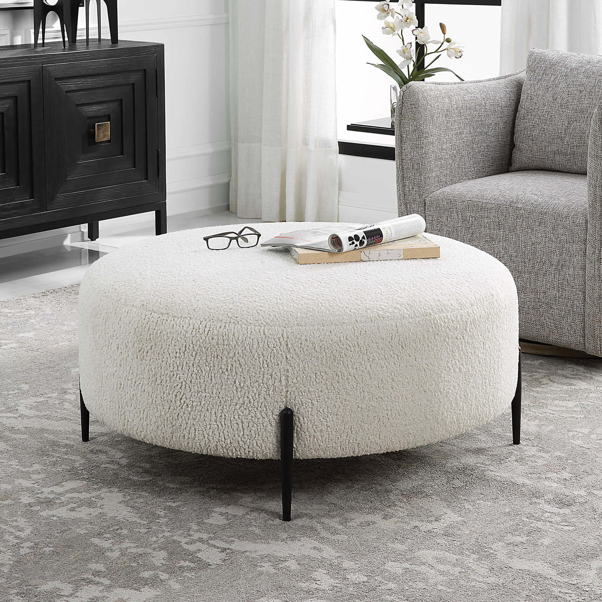 Arles Large Ottoman, White - Image 4