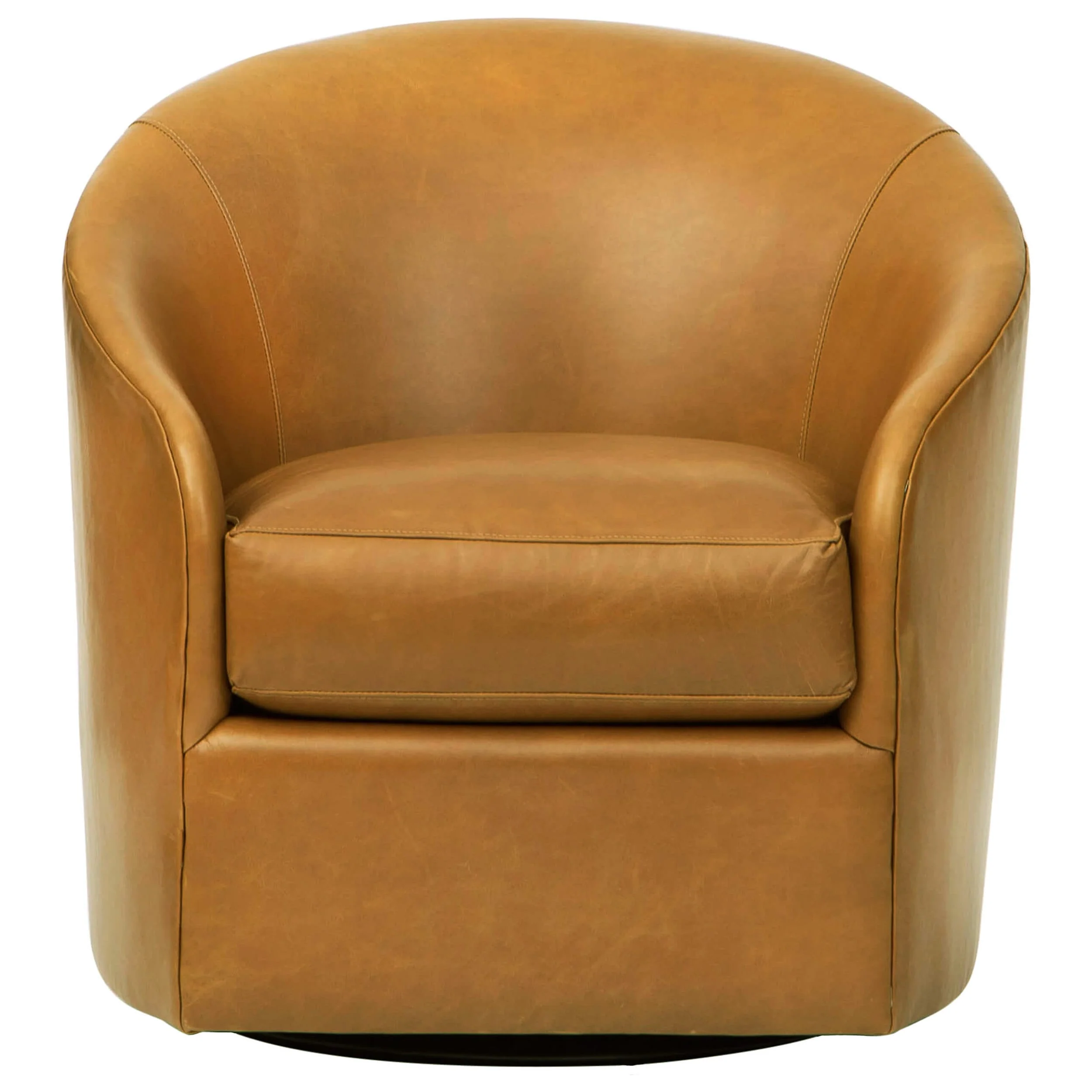 Arlo Leather Swivel Chair, Libby Amaretto - Image 2