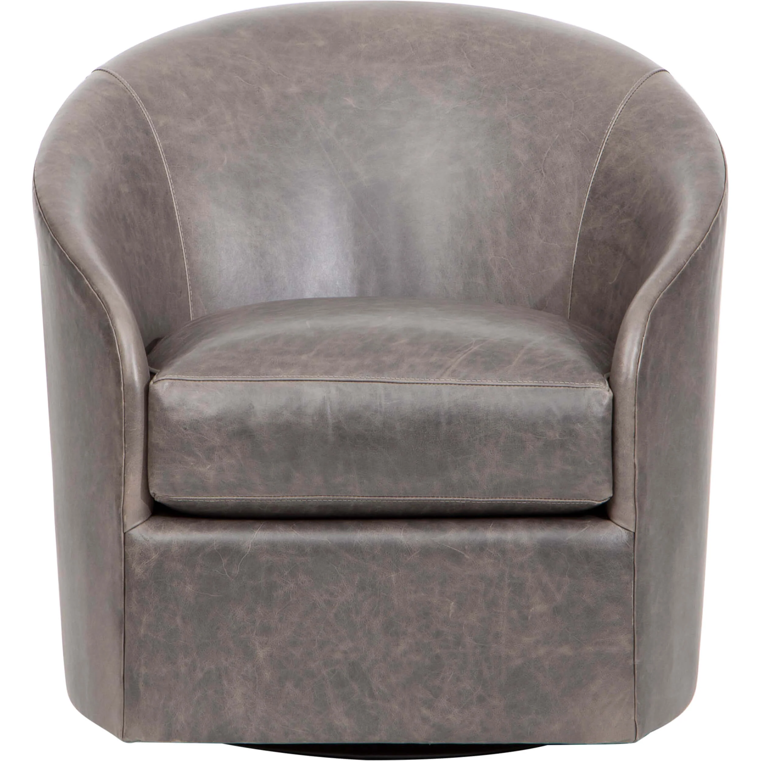 Arlo Leather Swivel Chair, Laguna Dove - Image 2