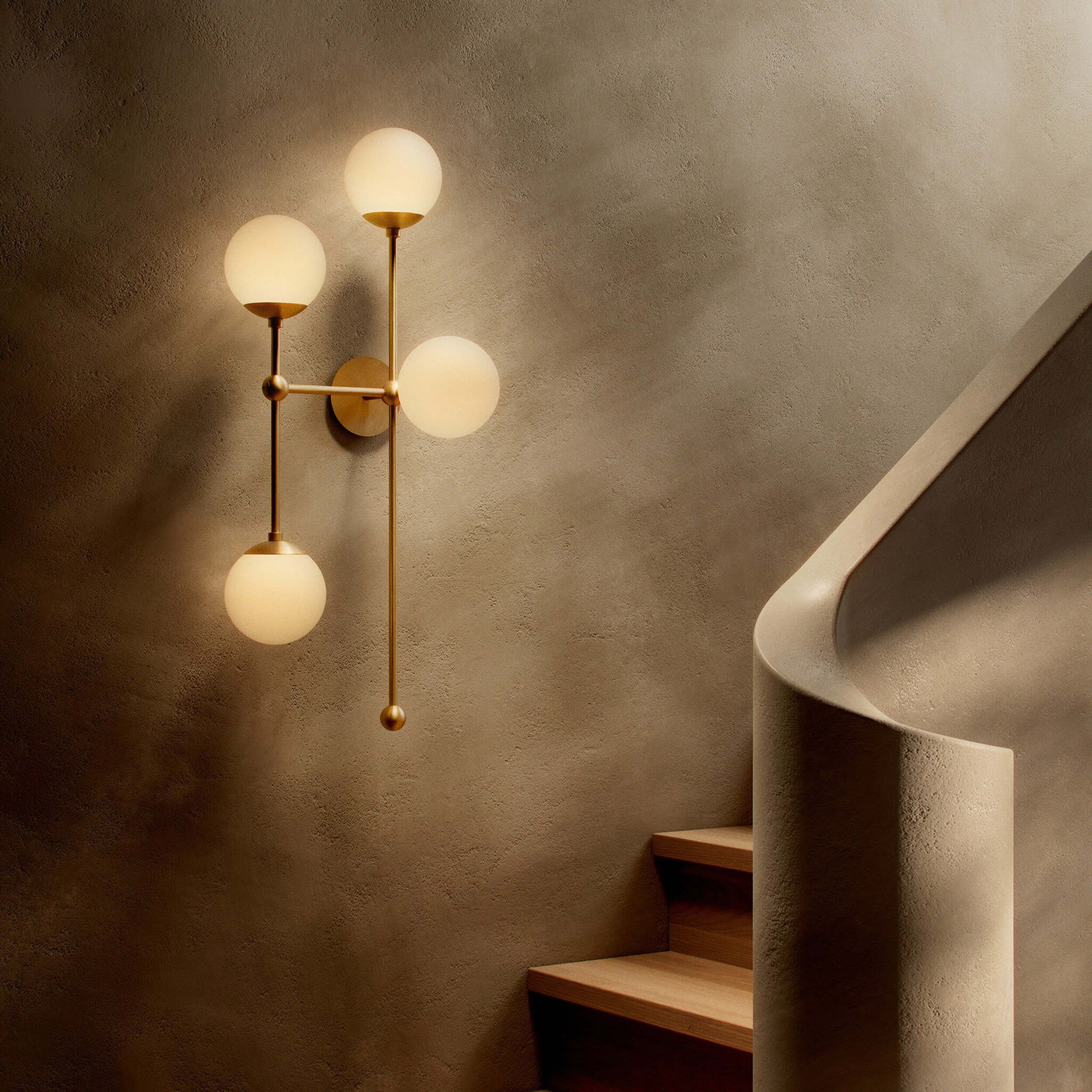Armstrong 4 L Sconce, Burnished Brass / Opal by Four Hands - Image 6