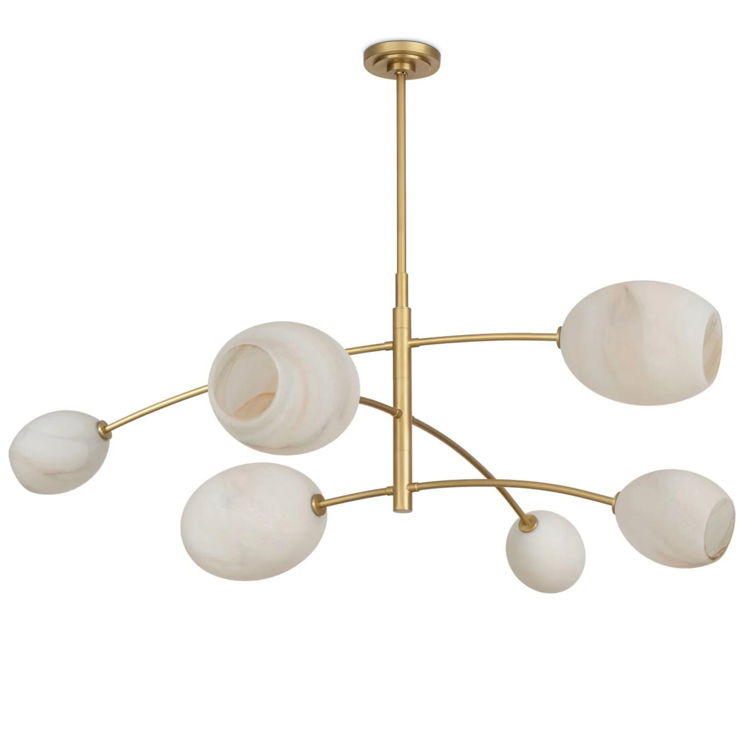 Artemis Chandelier, Natural Brass/Alabaster