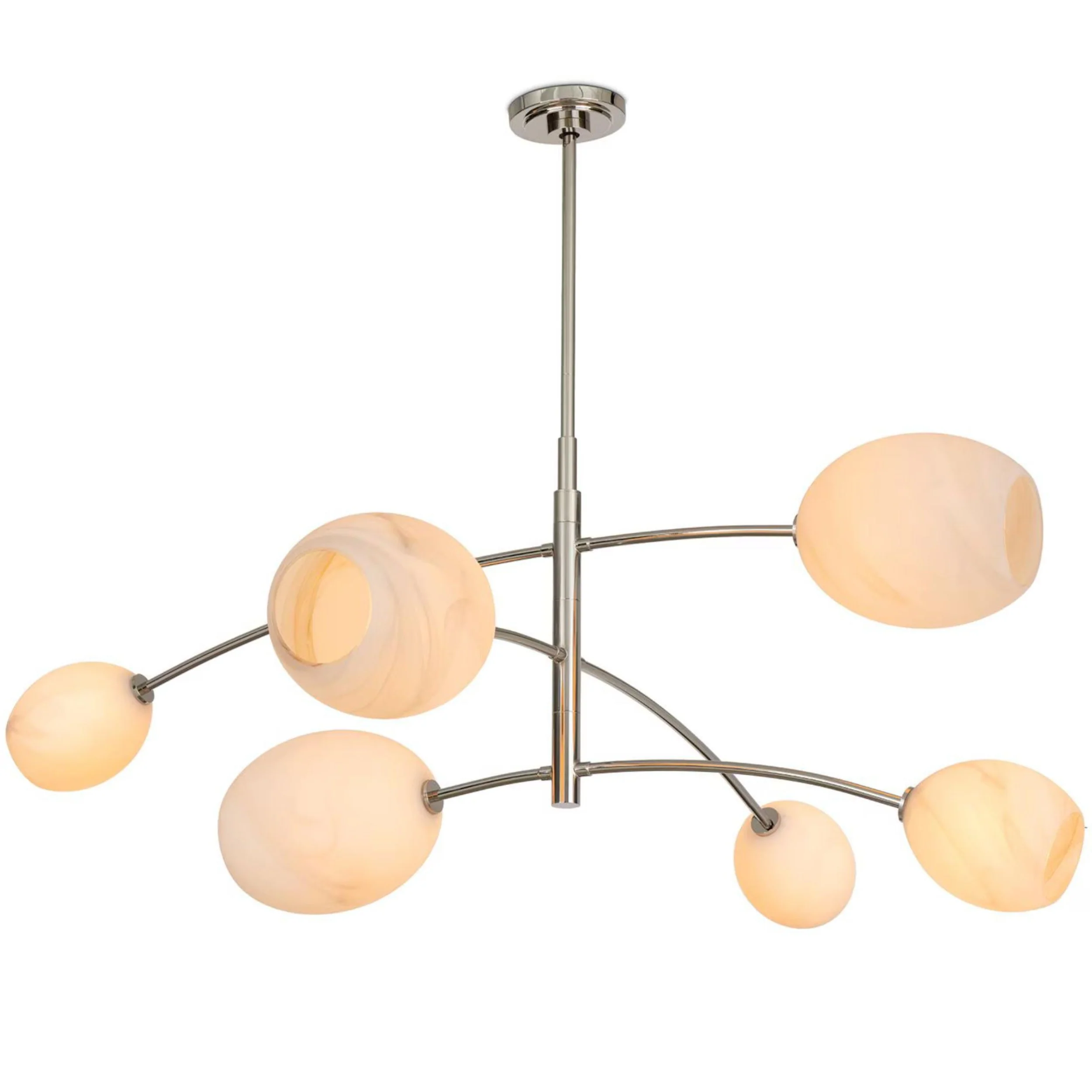 Artemis Chandelier, Polished Nickel/Alabaster - Image 2