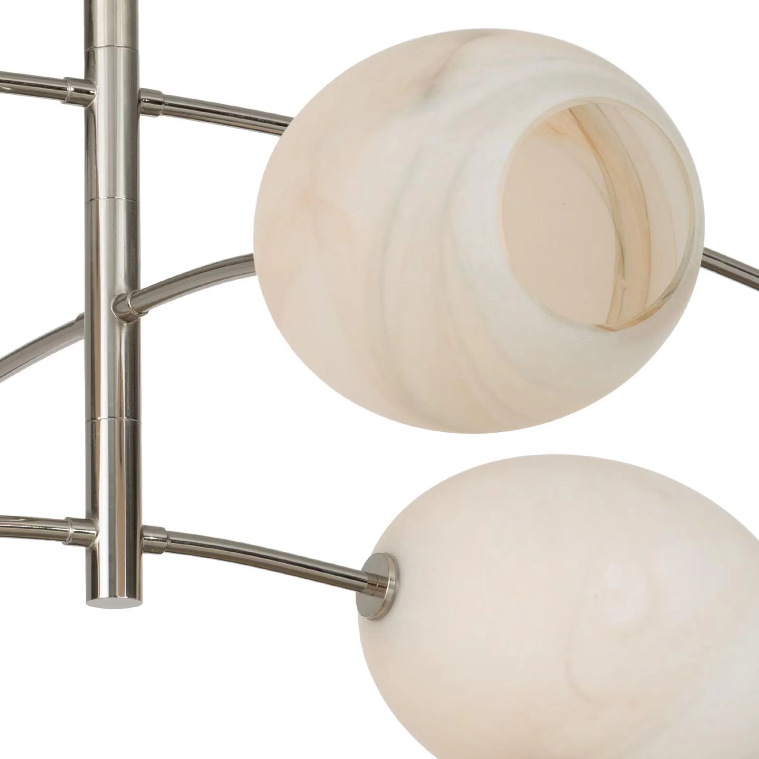 Artemis Chandelier, Polished Nickel/Alabaster - Image 3
