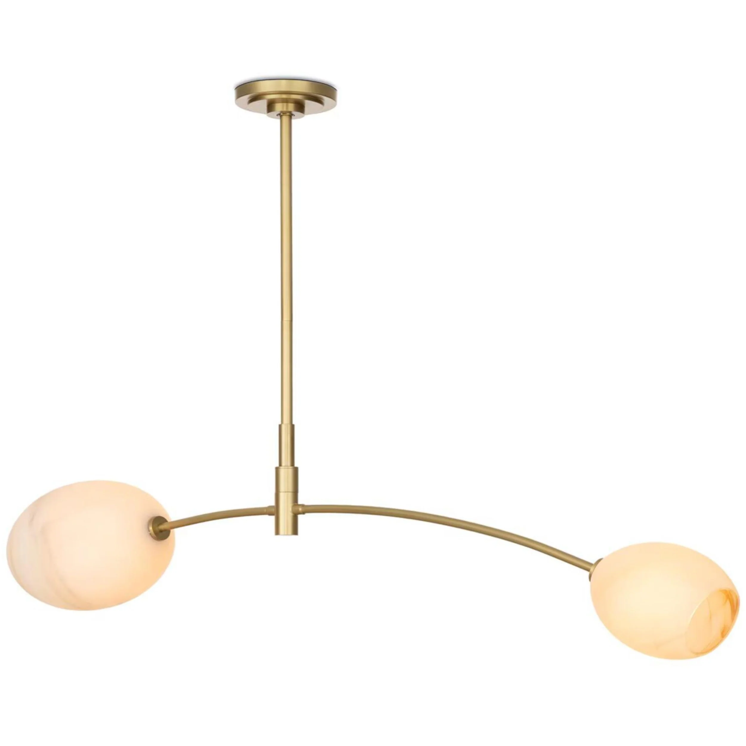 Artemis Double Pendant, Natural Brass/Alabaster - Image 2