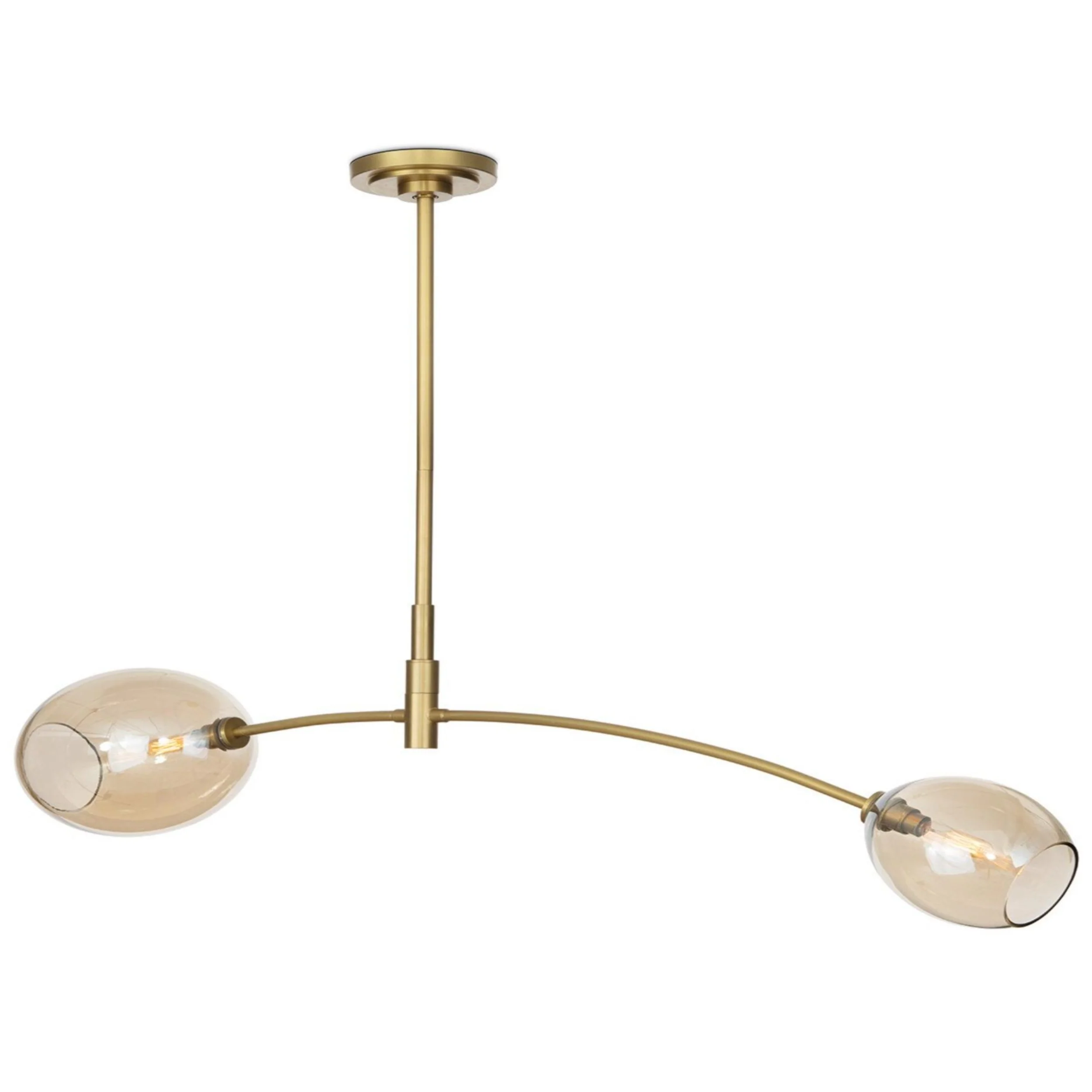 Artemis Double Pendant, Natural Brass/Champagne