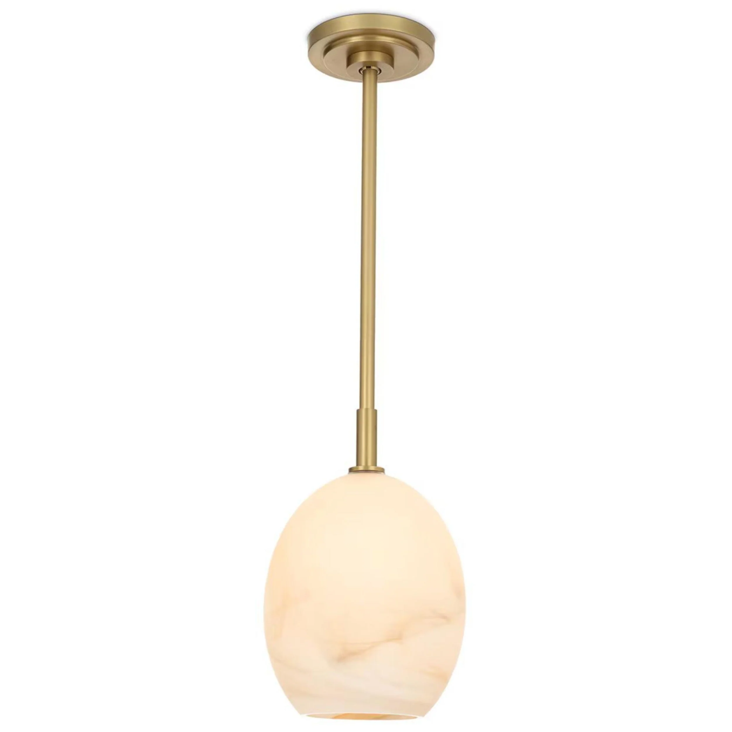 Artemis Single Pendant, Natural Brass/Alabaster - Image 2