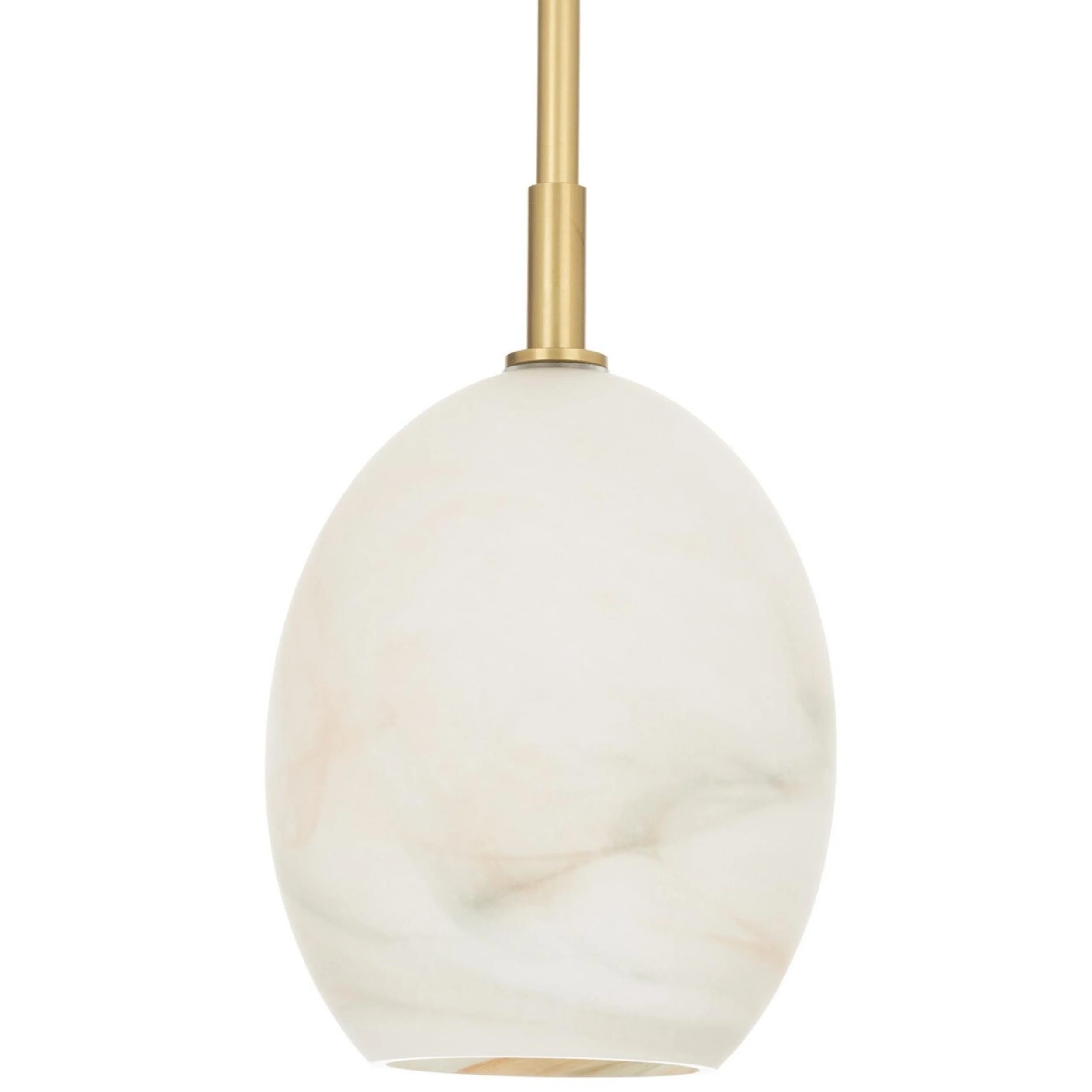Artemis Single Pendant, Natural Brass/Alabaster - Image 4