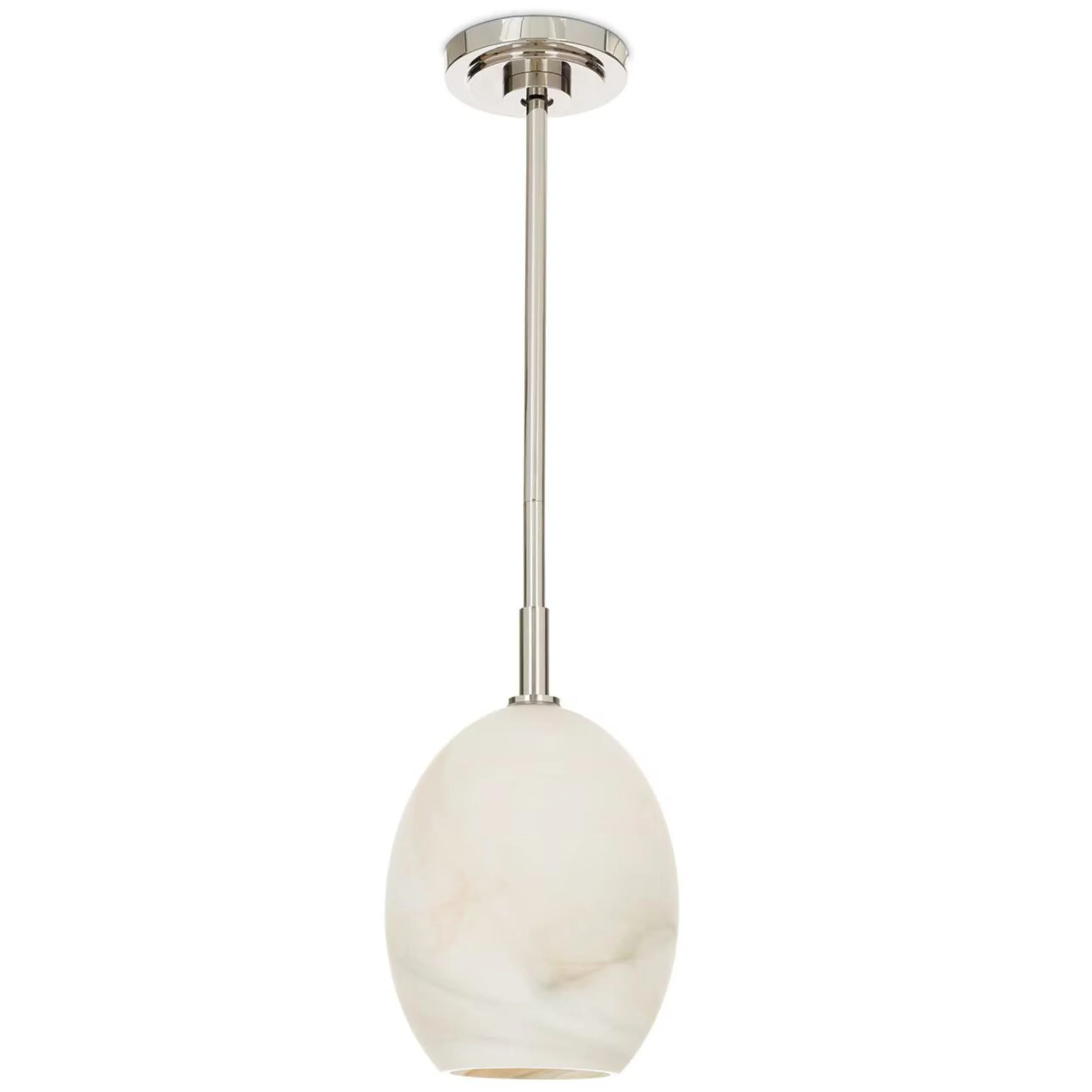 Artemis Single Pendant, Polished Nickel/Alabaster