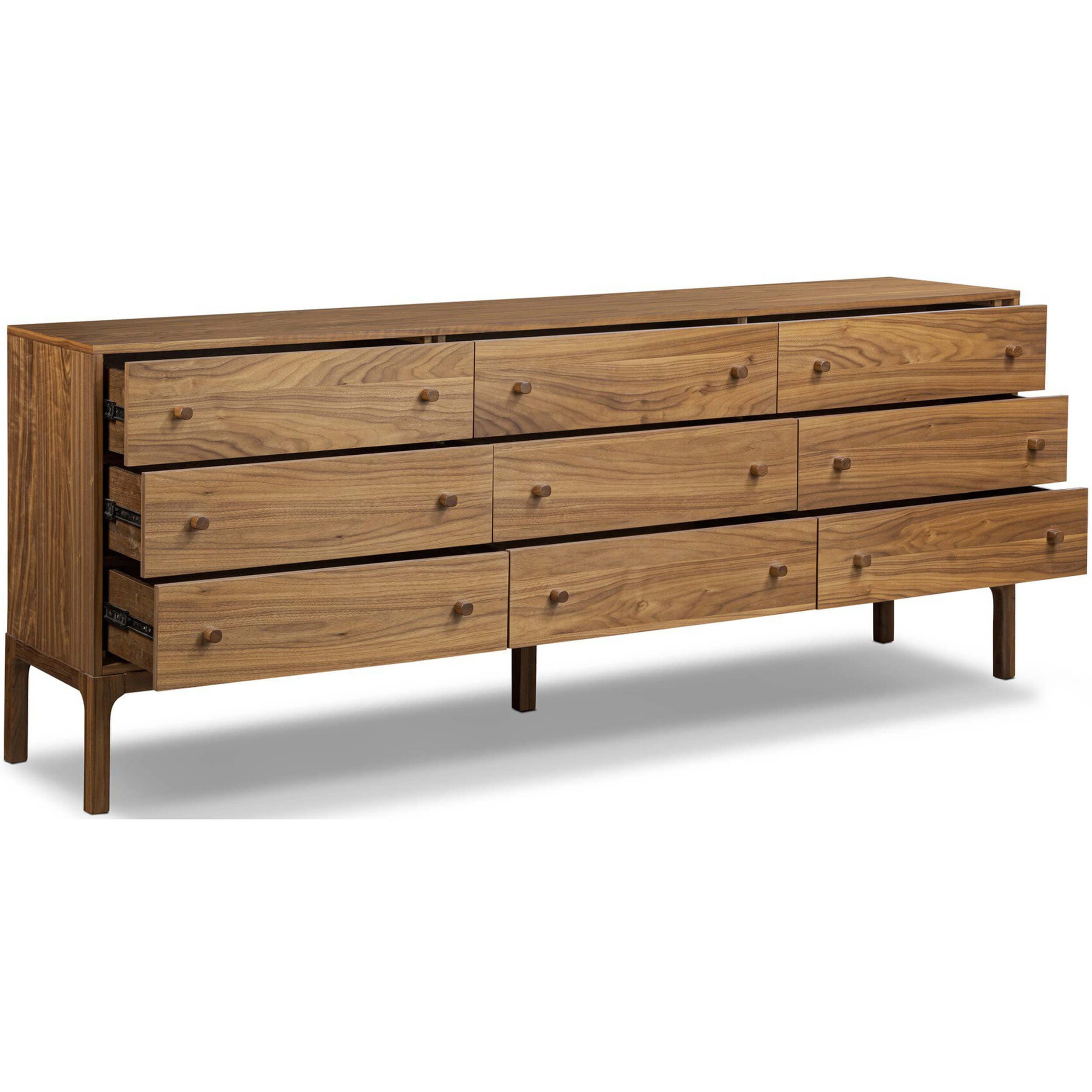 Arturo 9 Drawer Dresser, Natural Walnut by Four Hands - Image 4