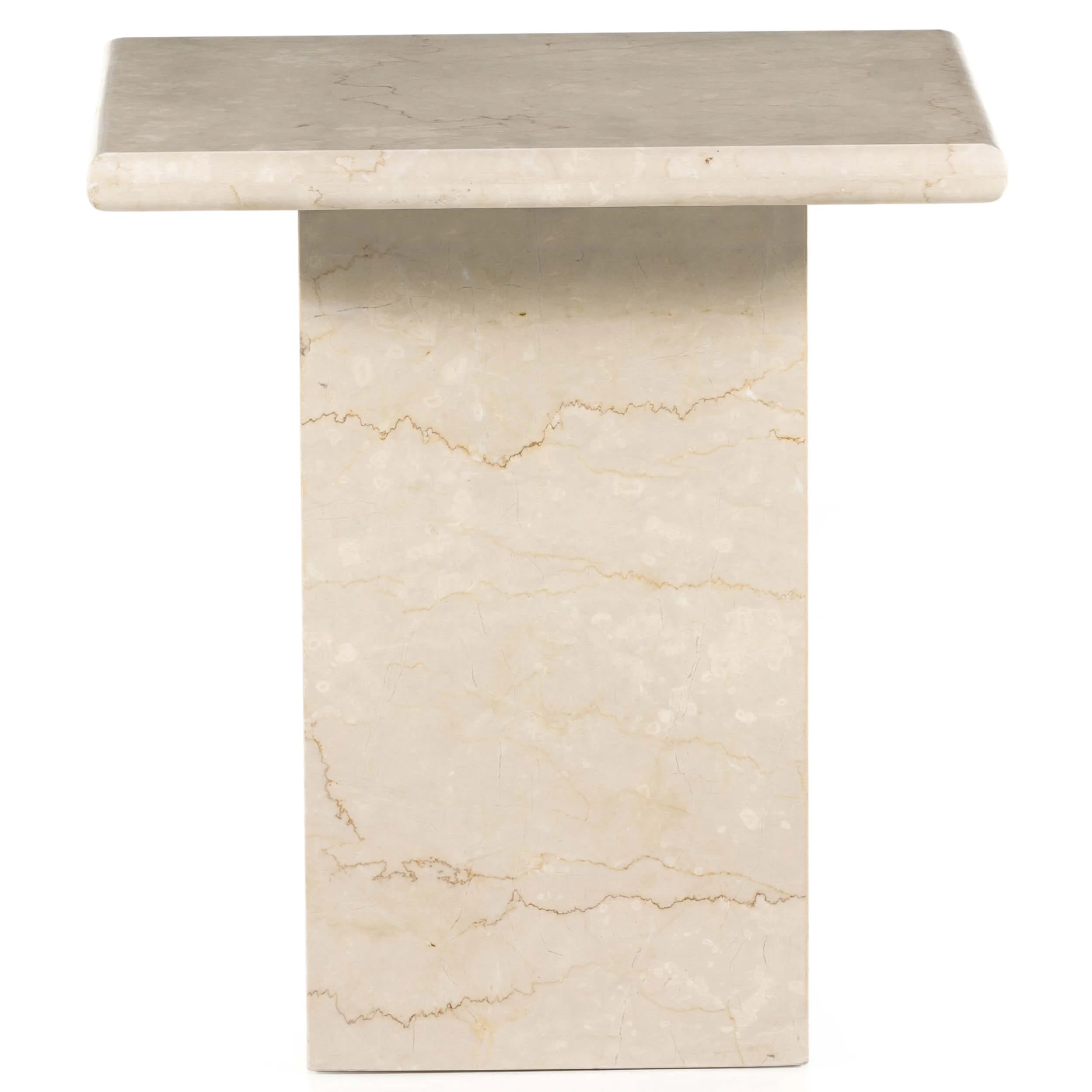 Arum End Table, Cream Marble by Four Hands - Image 2