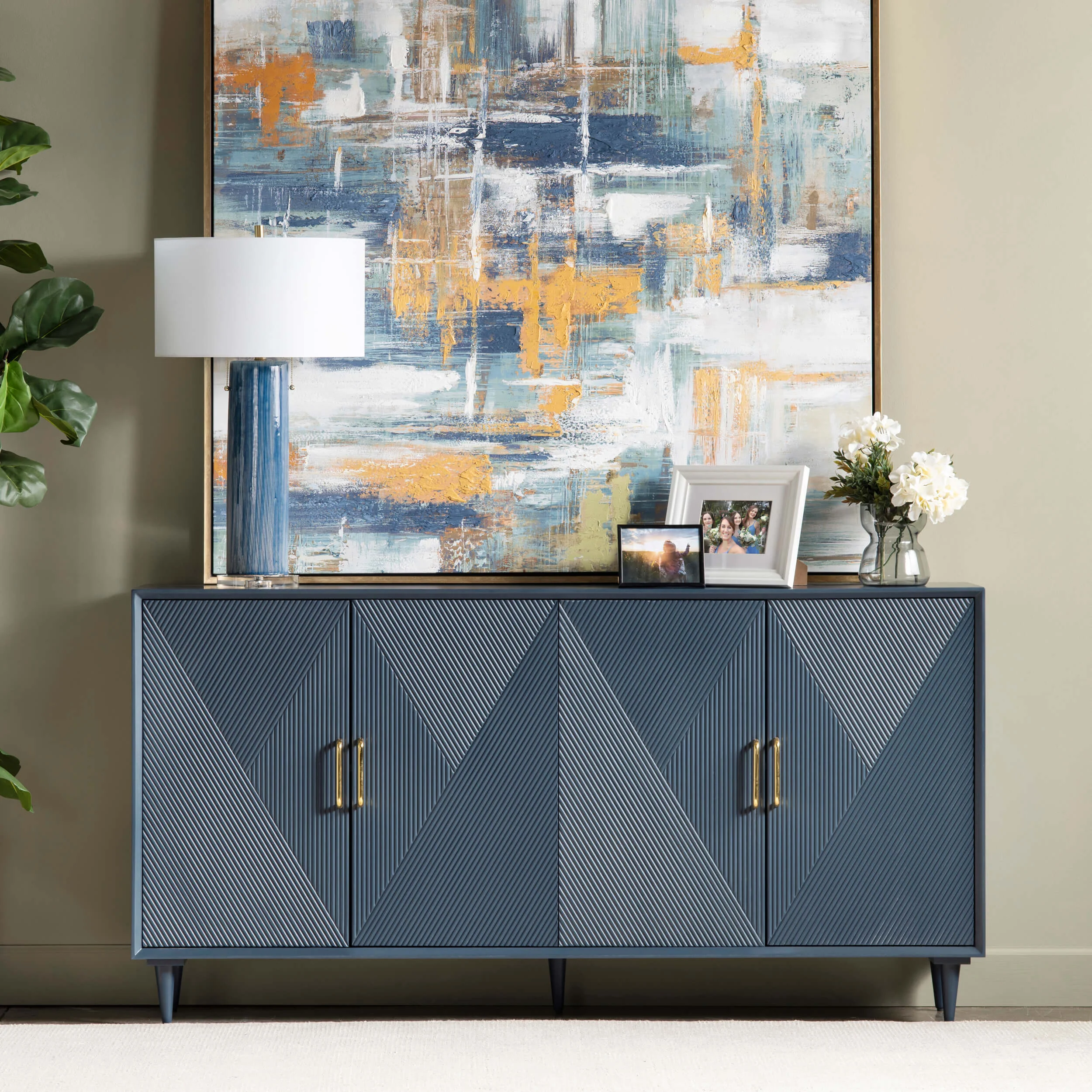 Arvada 4 Door Sideboard, Blue - Image 7