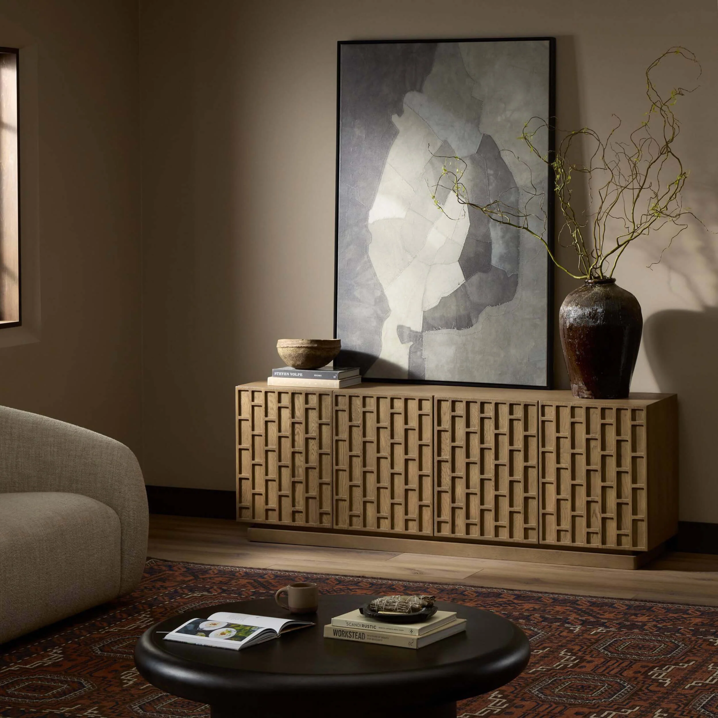Asbury Media Console, Light Wash by Four Hands - Image 7