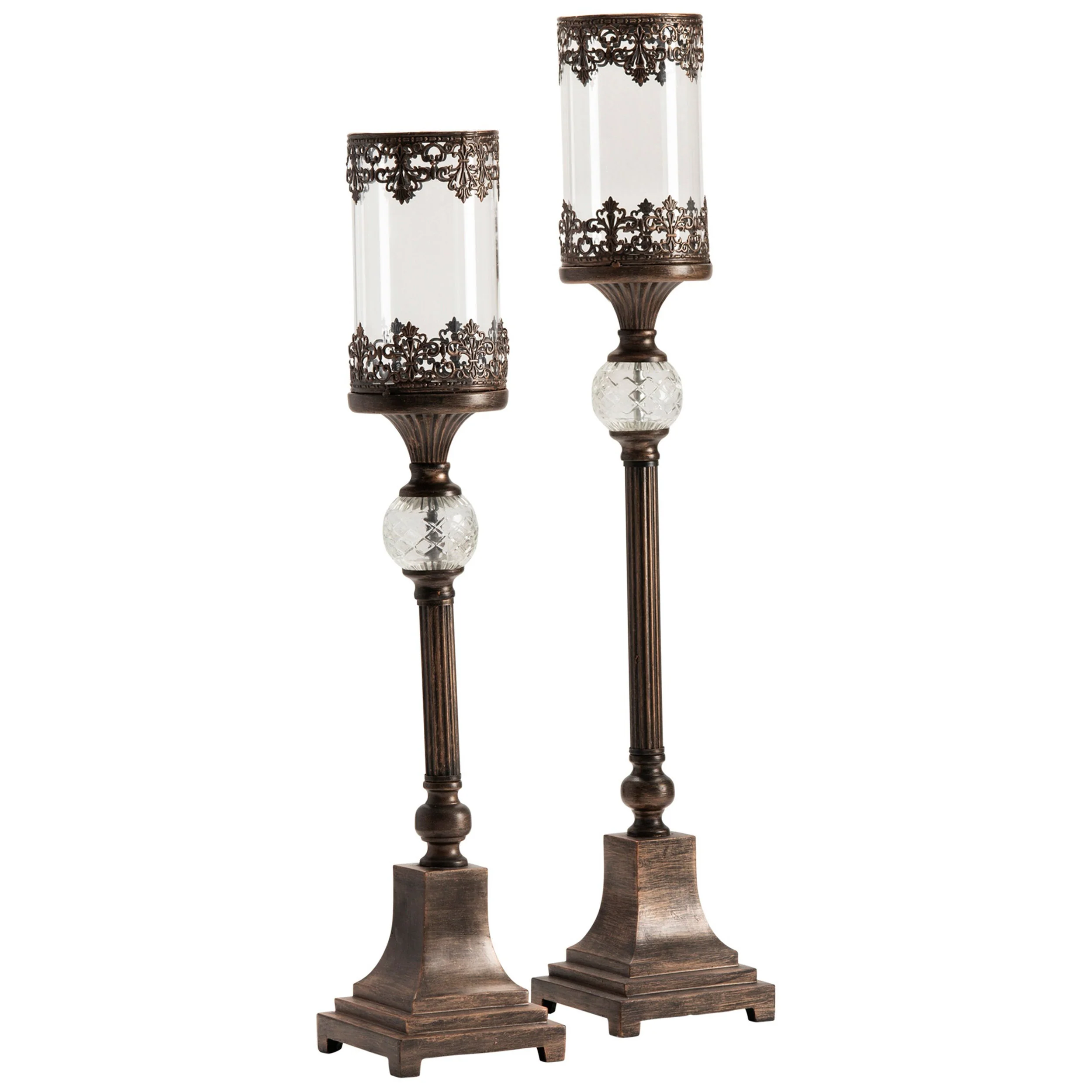 Ashland Candleholders, Bronze, Set of 2