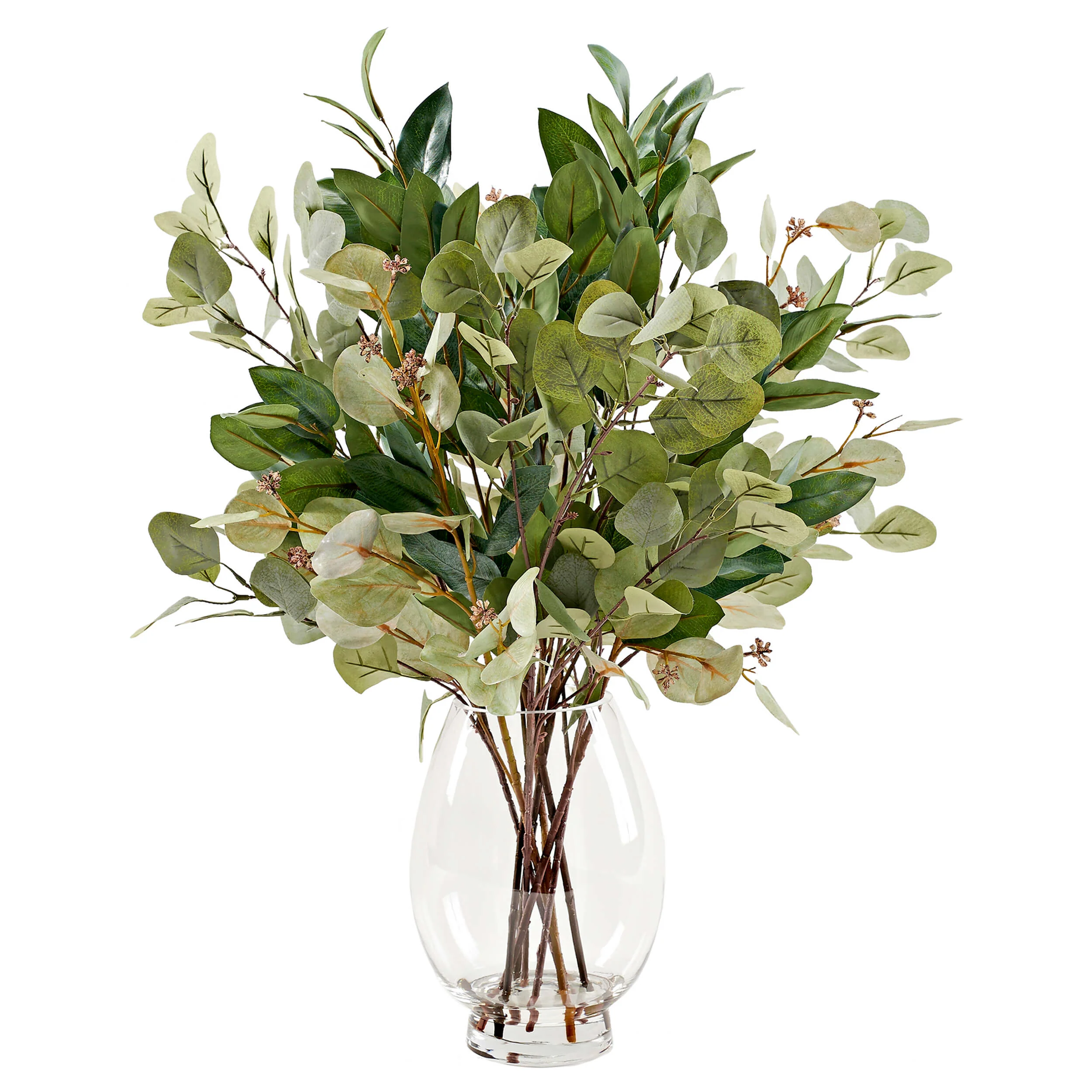 Assorterd Eucalyptus in Socle Vase, Clear