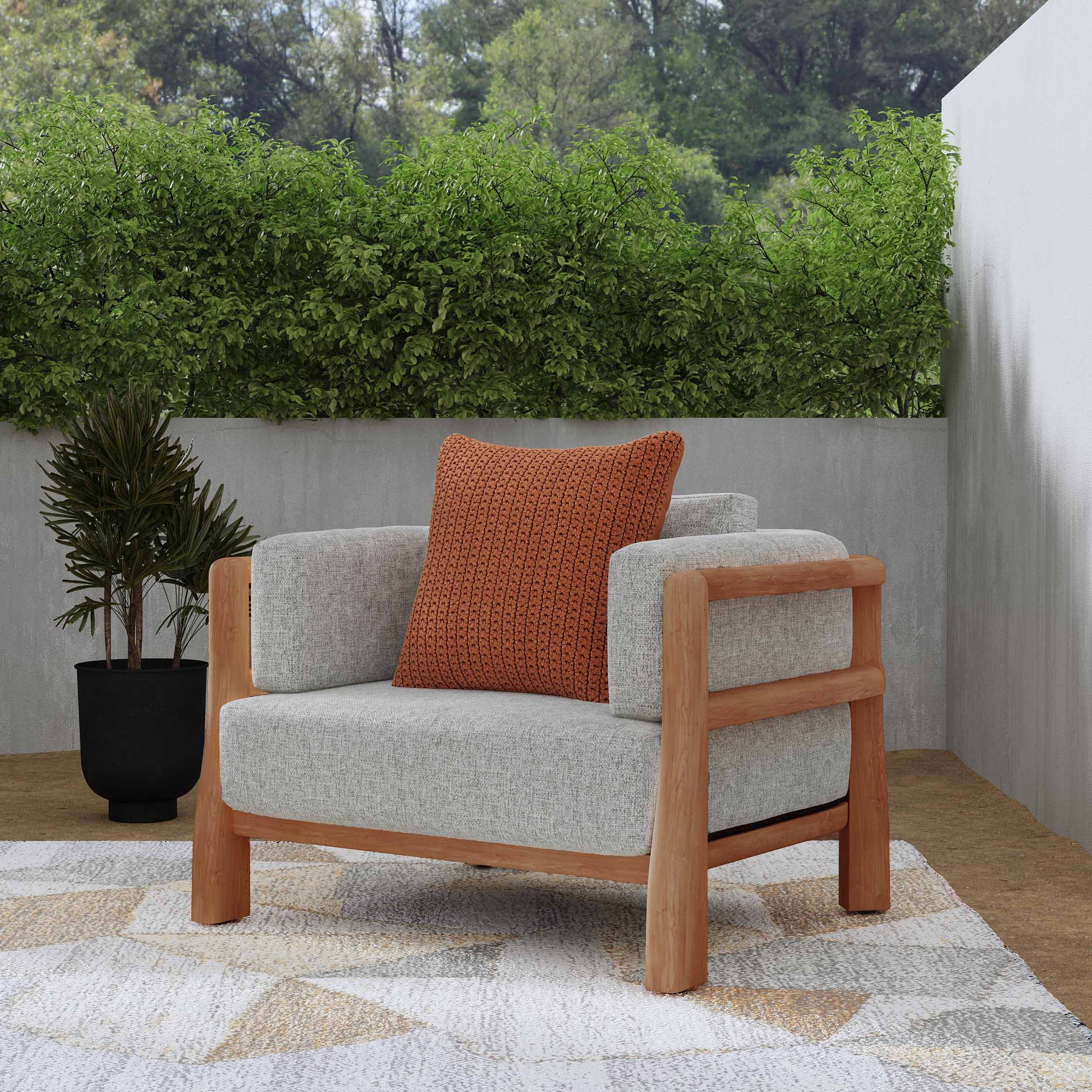 Aston Outdoor Accent Chair, Natural/Gray - Image 7