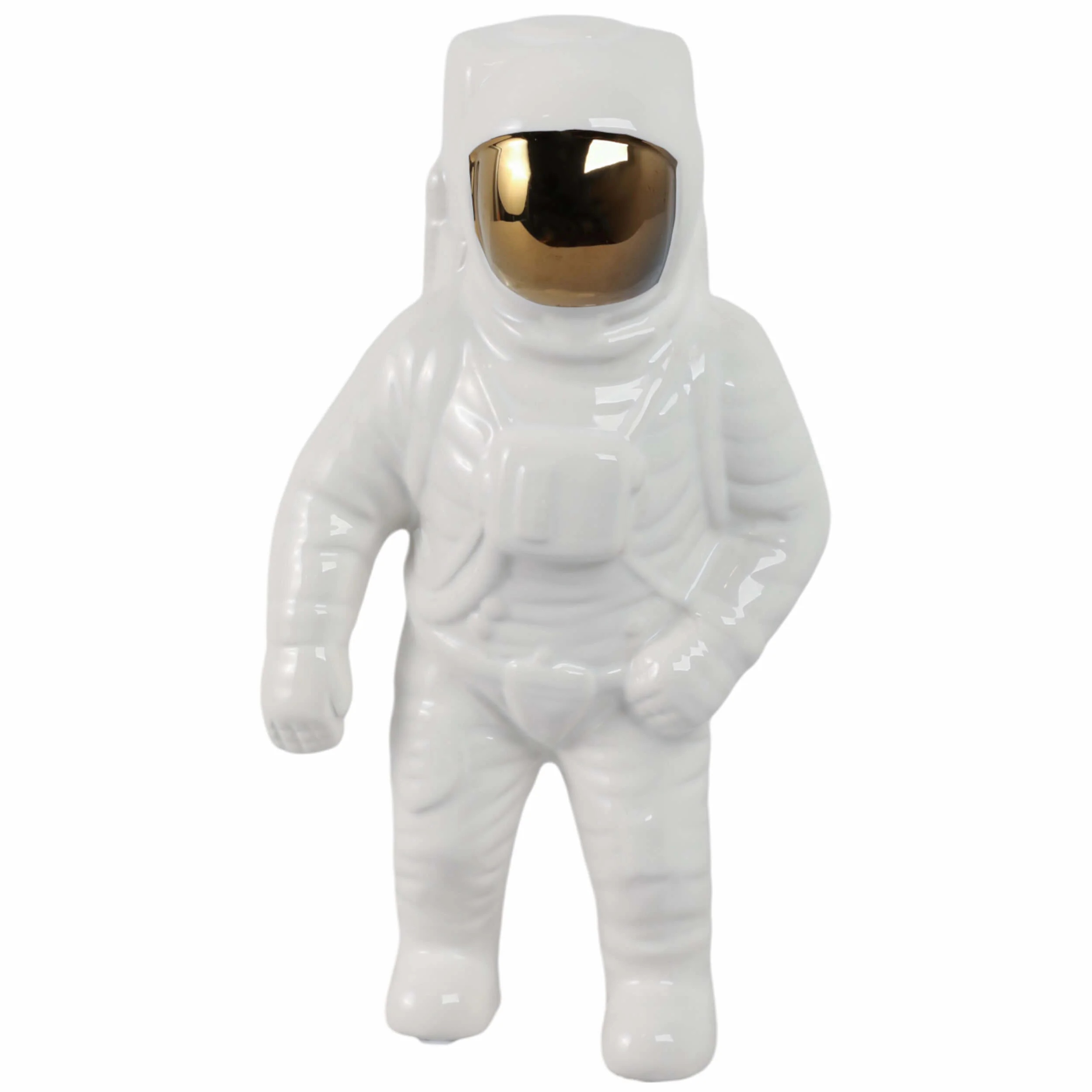 Astronaut Statuette, White/Gold