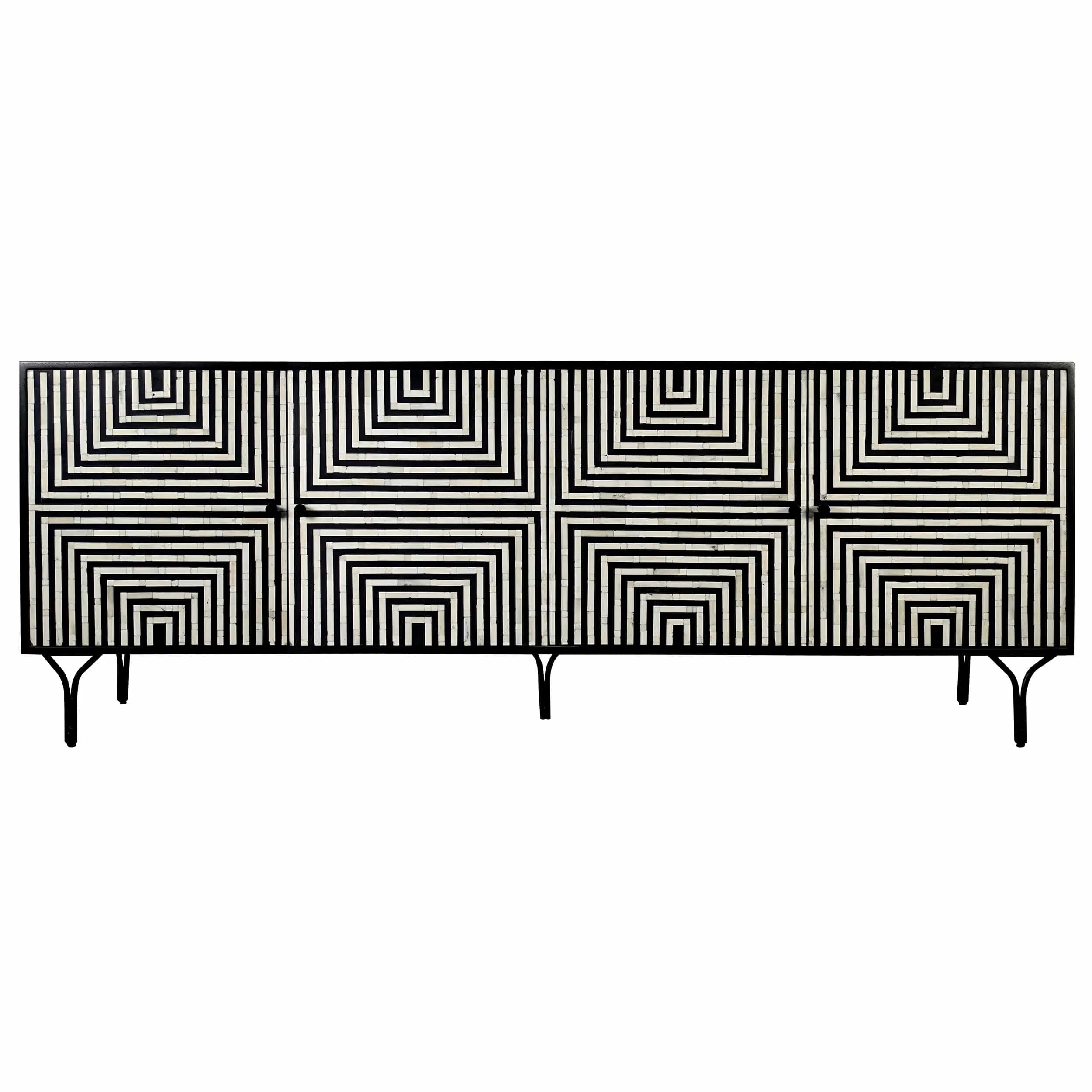 Atlas 4 Door Sideboard, Black/White - Image 2