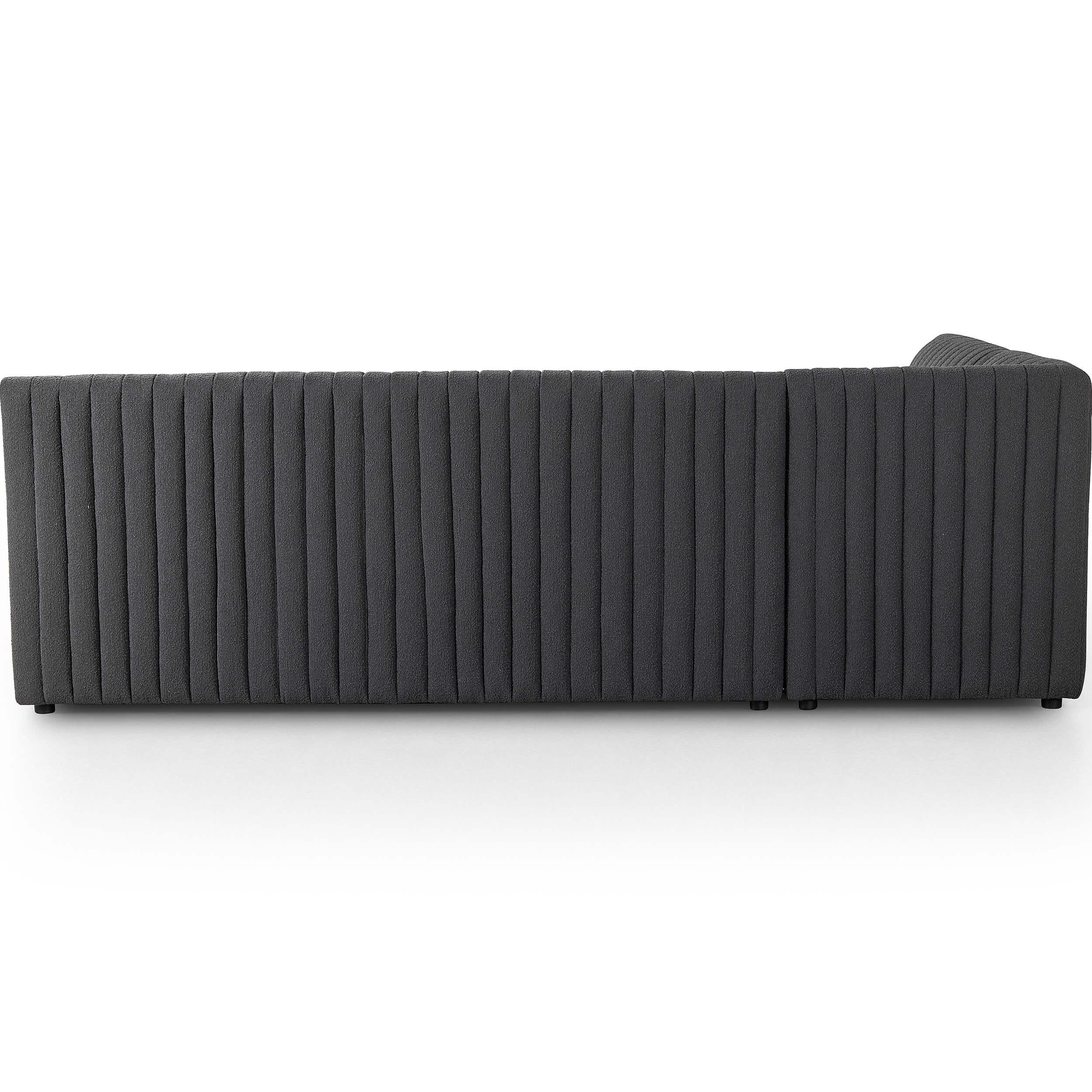 Augustine 100" L-Shaped Banquette, Boucle Charcoal - Image 4
