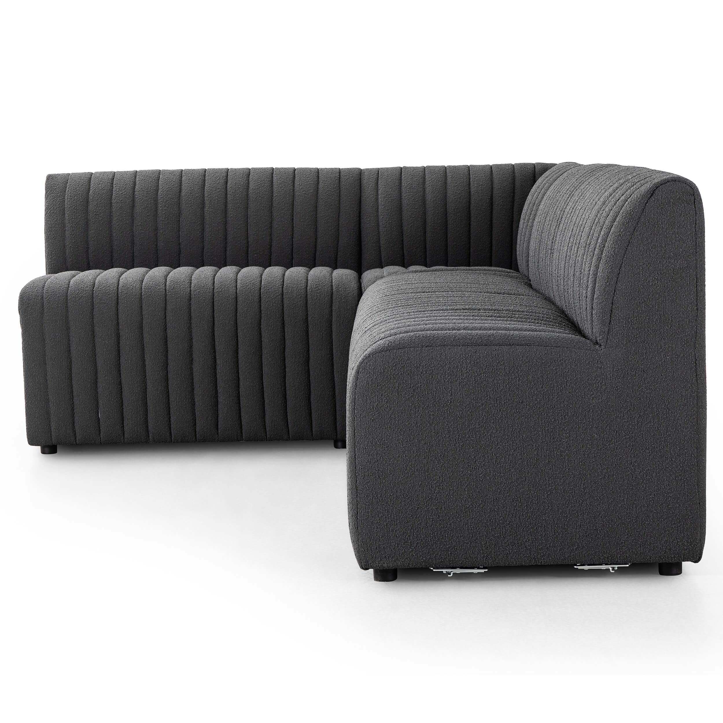 Augustine 110" Dining L-Shape Banquette, Boucle Charcoal - Image 2