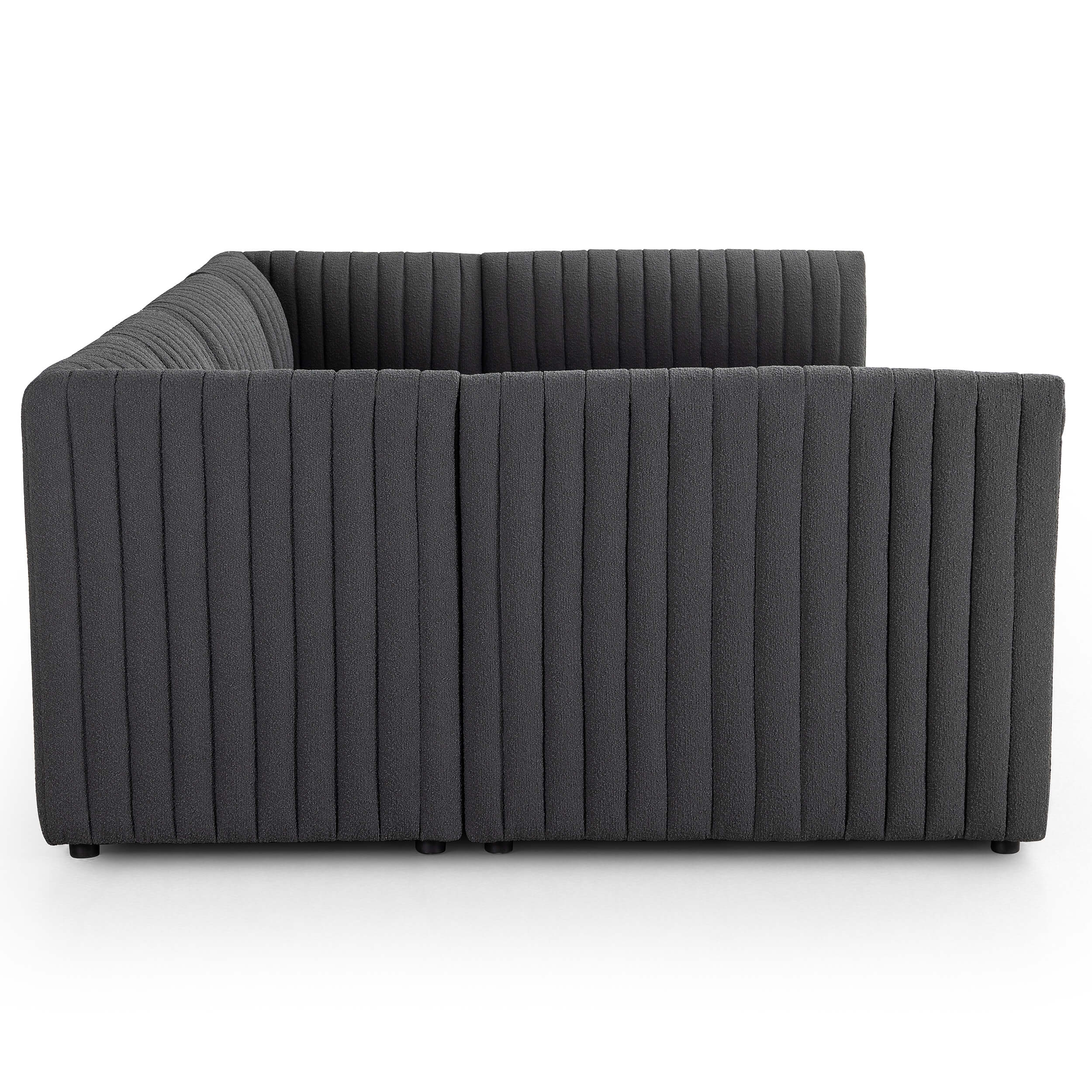 Augustine 120" Dining Banquette, Boucle Charcoal - Image 2