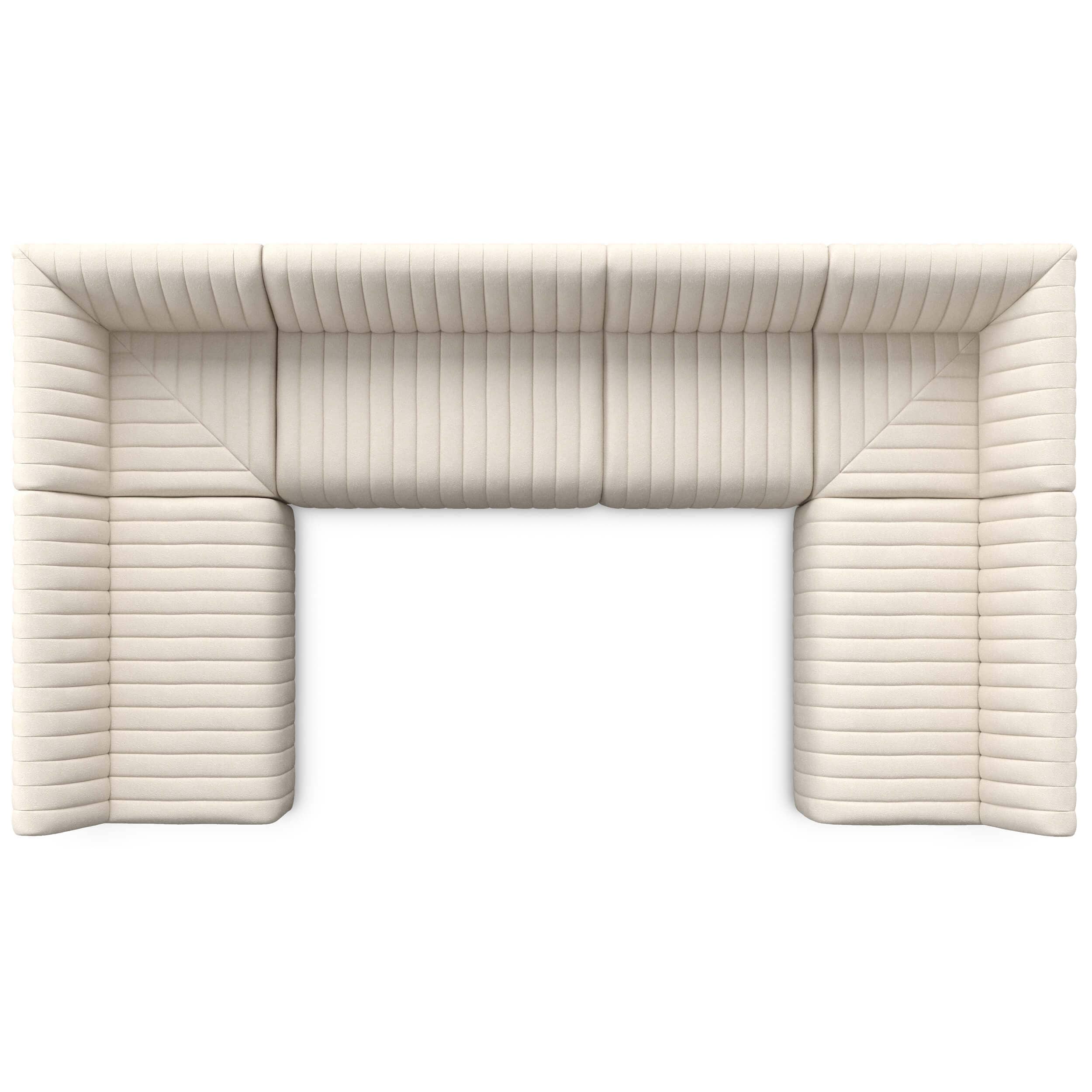 Augustine 120" Dining U-Shape Banquette, Capri Oatmeal by Four Hands - Image 4