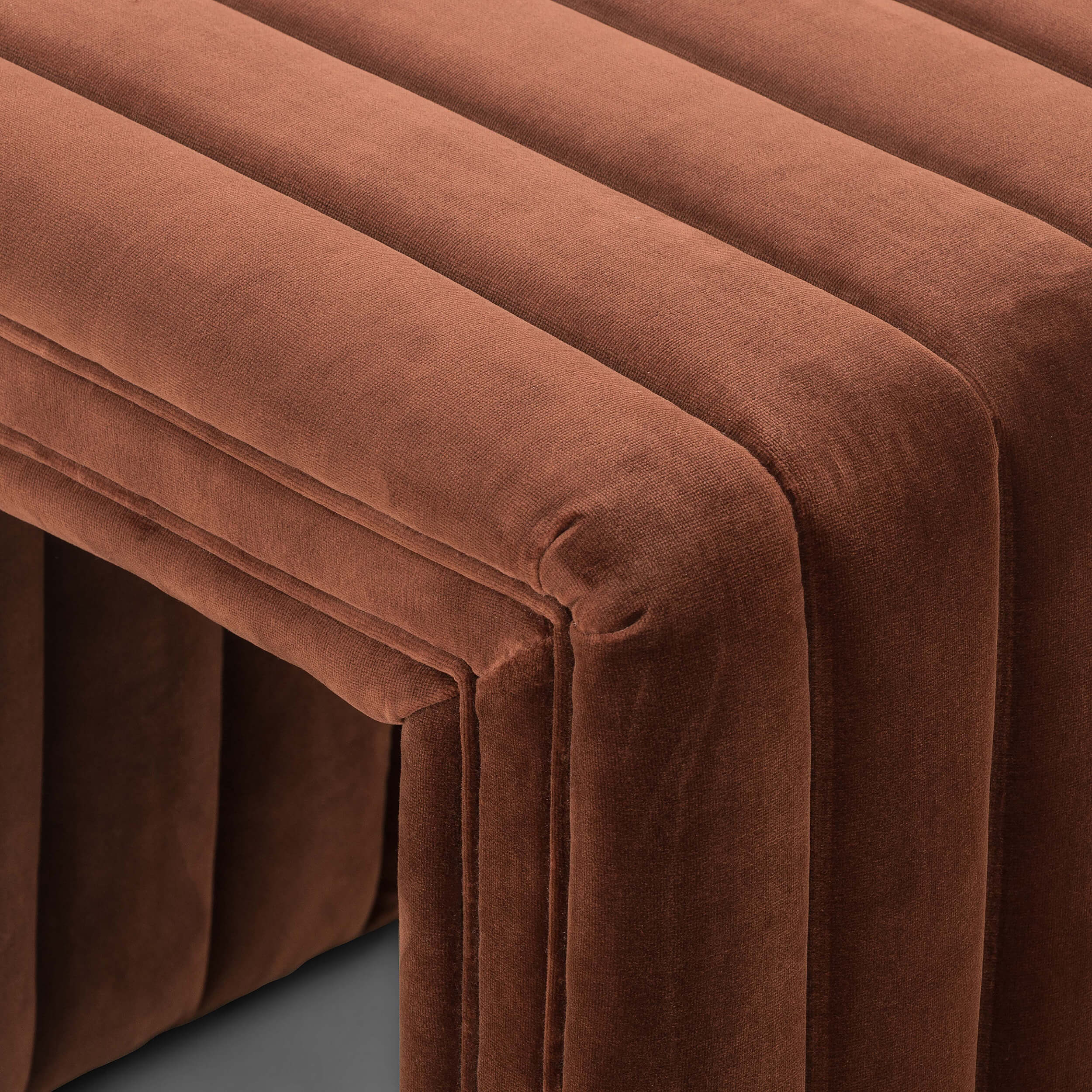 Augustine 21" Ottoman, Surrey Auburn by Four Hands - Image 3