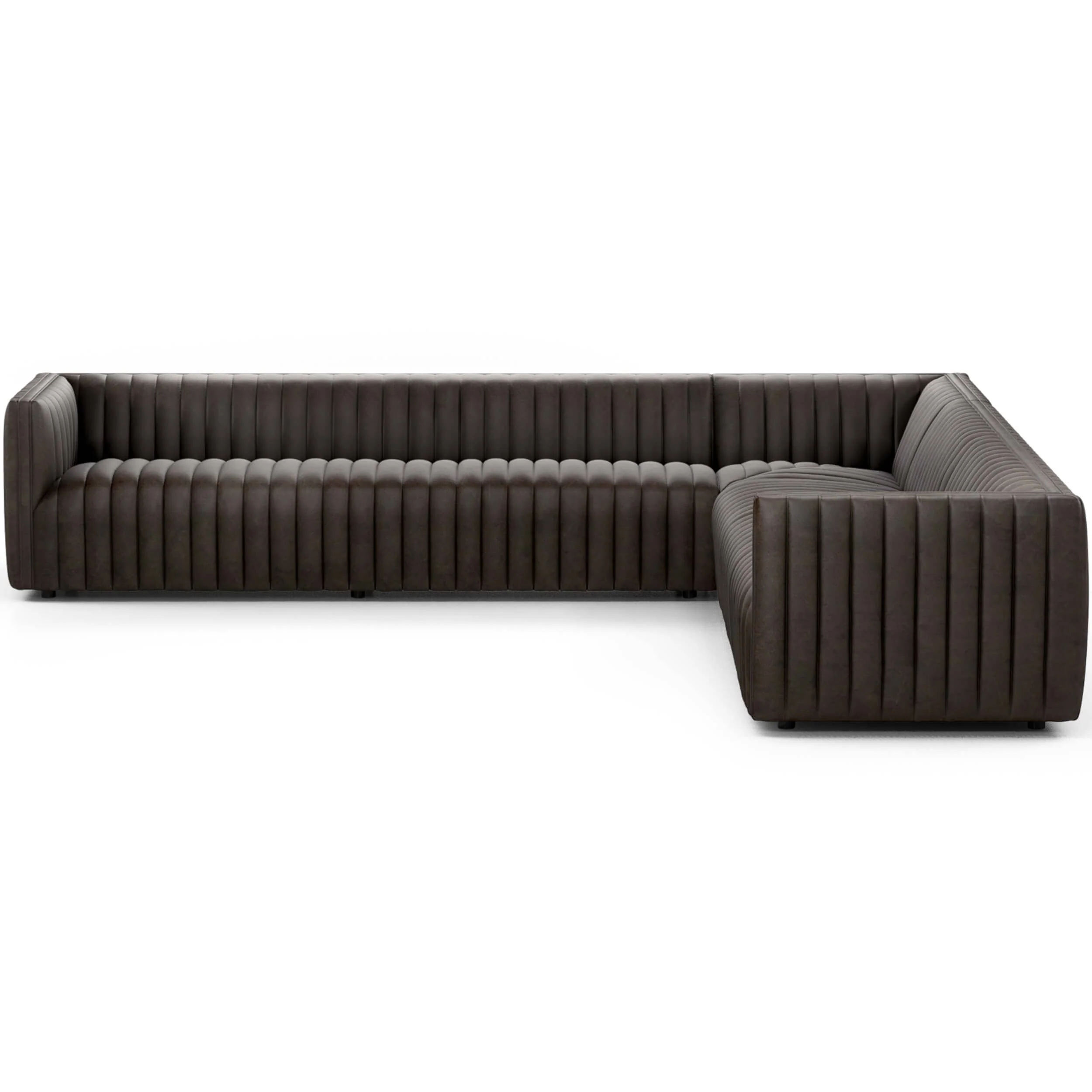 Augustine 3 Piece 126" Leather Sectional, Deacon Wolf - Image 2