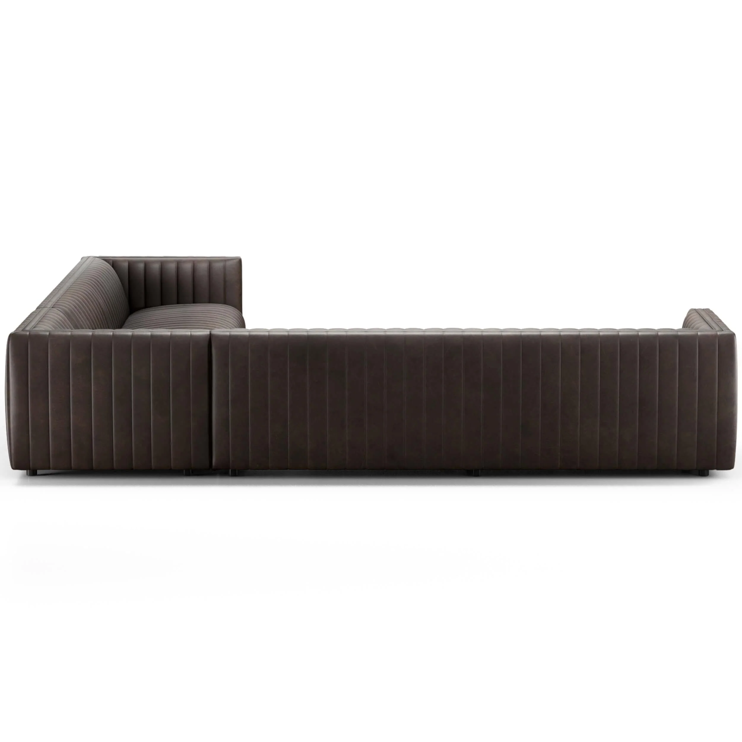 Augustine 3 Piece 126" Leather Sectional, Deacon Wolf - Image 3