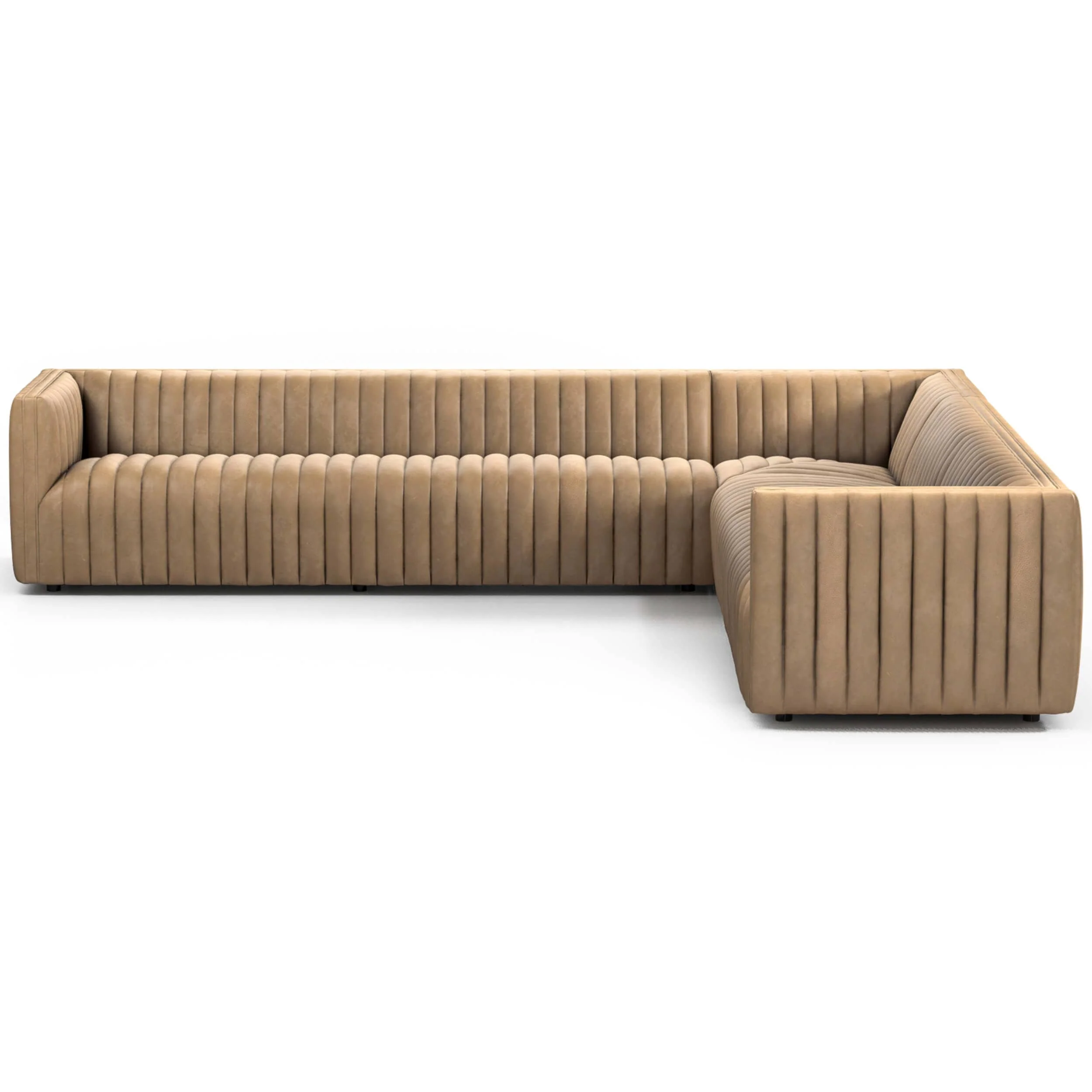 Augustine 3 Piece 126" Leather Sectional, Palermo Drift - Image 2