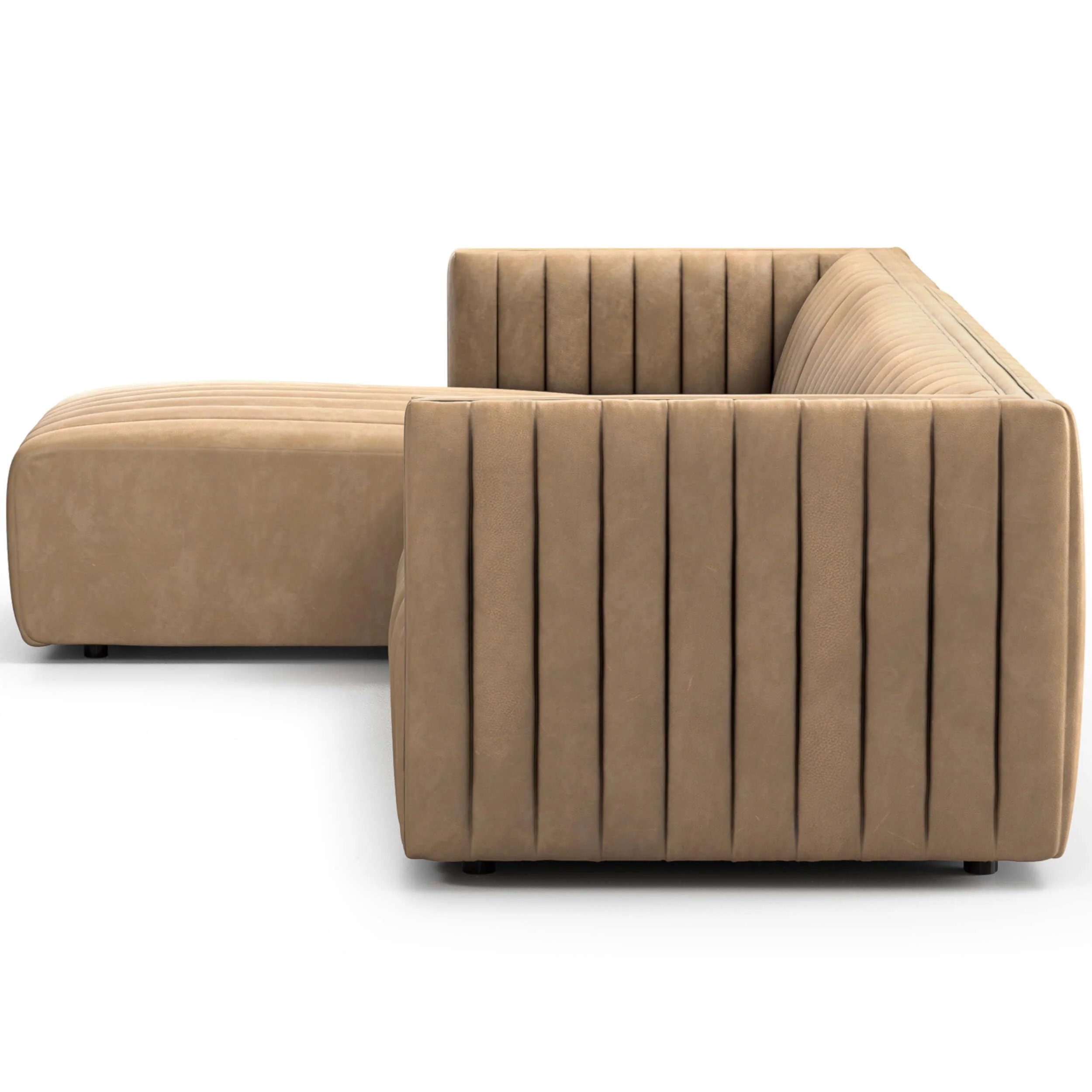 Augustine Leather 2 Piece 105" Sectional w/ Chaise, Palermo Drift - Image 3