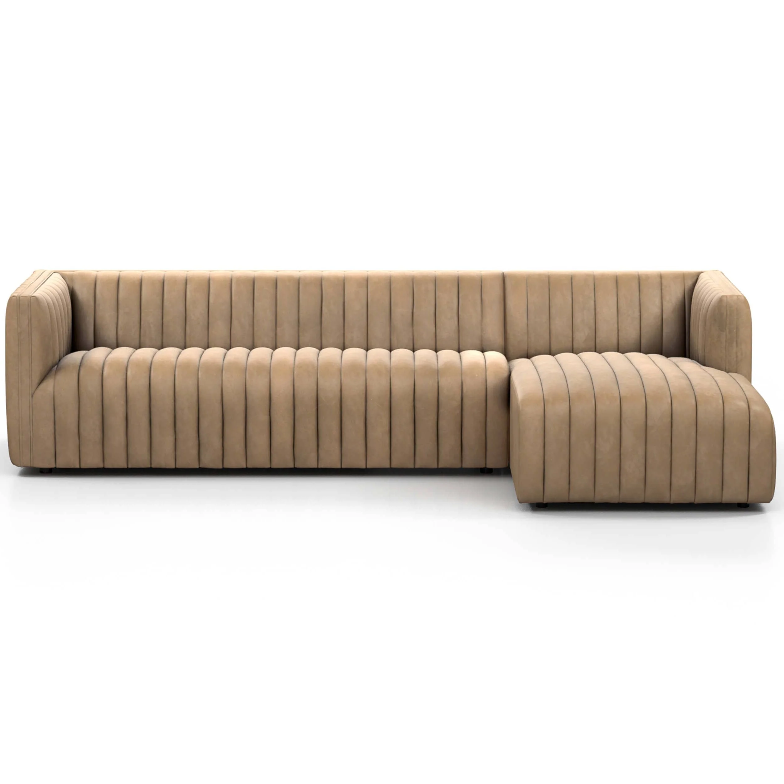 Augustine Leather 2 Piece 105" Sectional w/ Chaise, Palermo Drift - Image 6