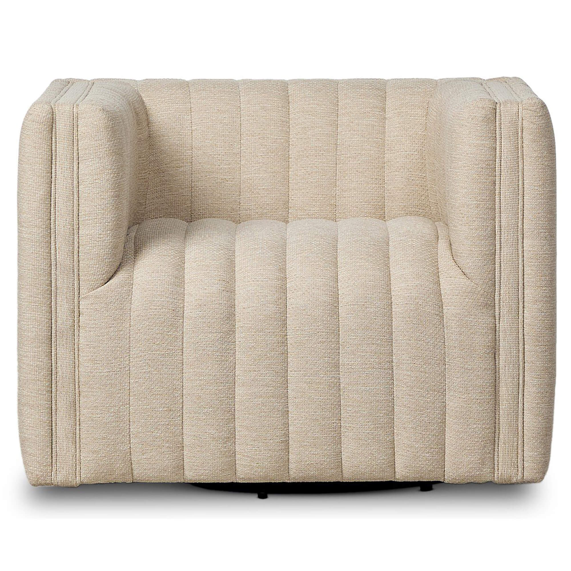 Augustine Outdoor Swivel Chair, Casa Cream by Four Hands - Image 2