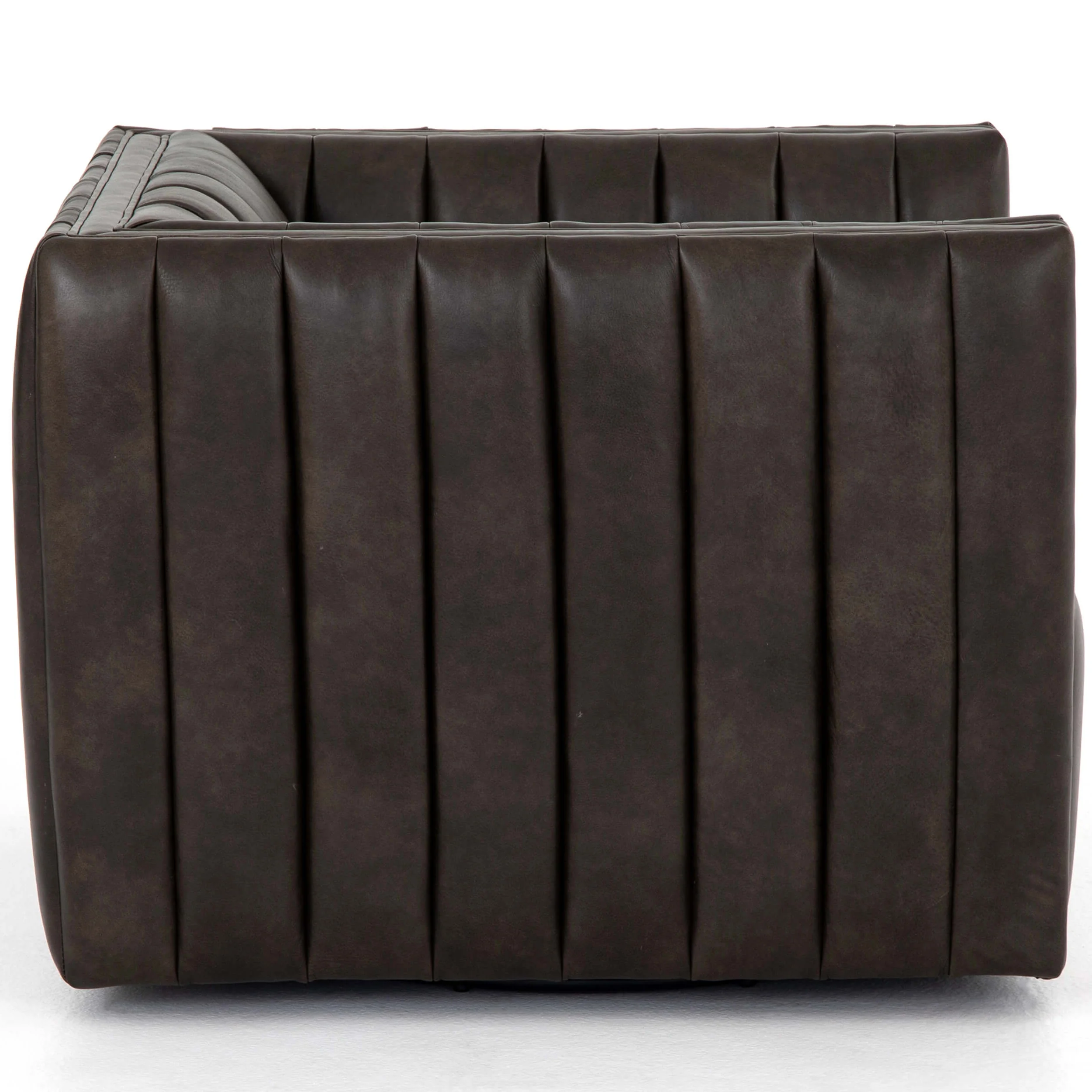 Augustine Leather Swivel Chair, Deacon Wolf by Four Hands - Image 3