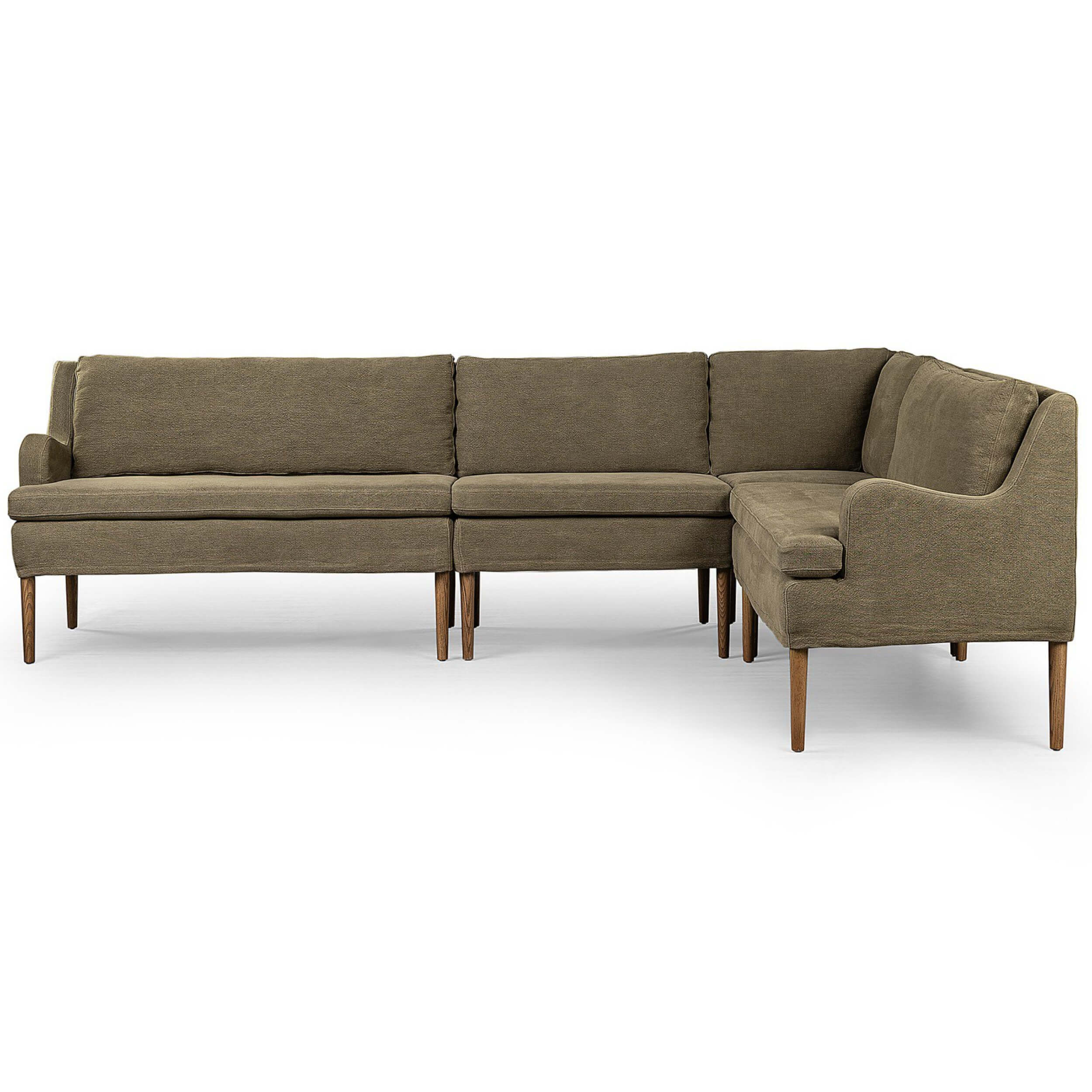 Aurelia Dining L-Shape Banquette, Broadway Olive by Amber Lewis x Four Hands - Image 5