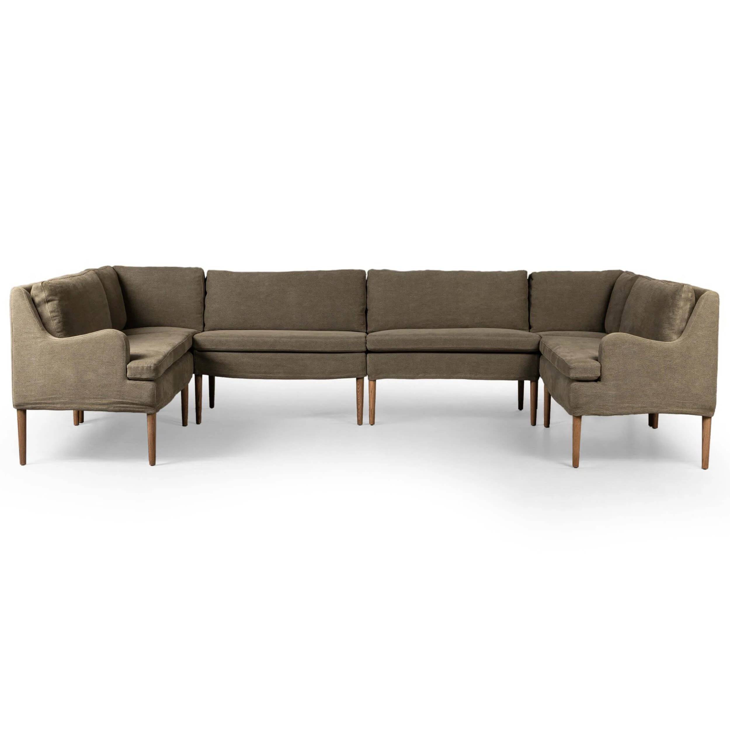 Aurelia Dining U-Shape Banquette, Broadway Olive by Amber Lewis x Four Hands - Image 6