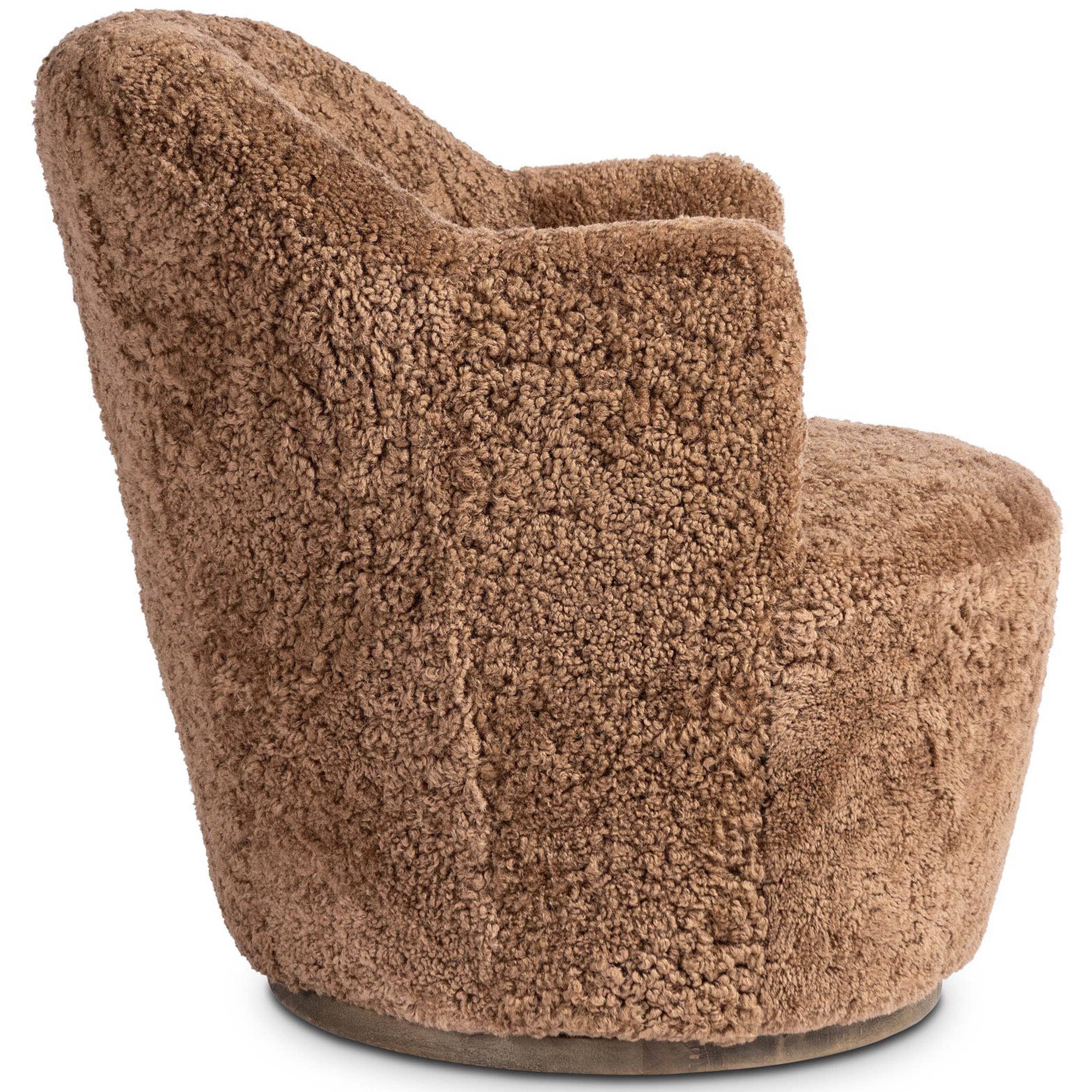Aurora Swivel Chair, Amber Shearling by Four Hands - Image 3