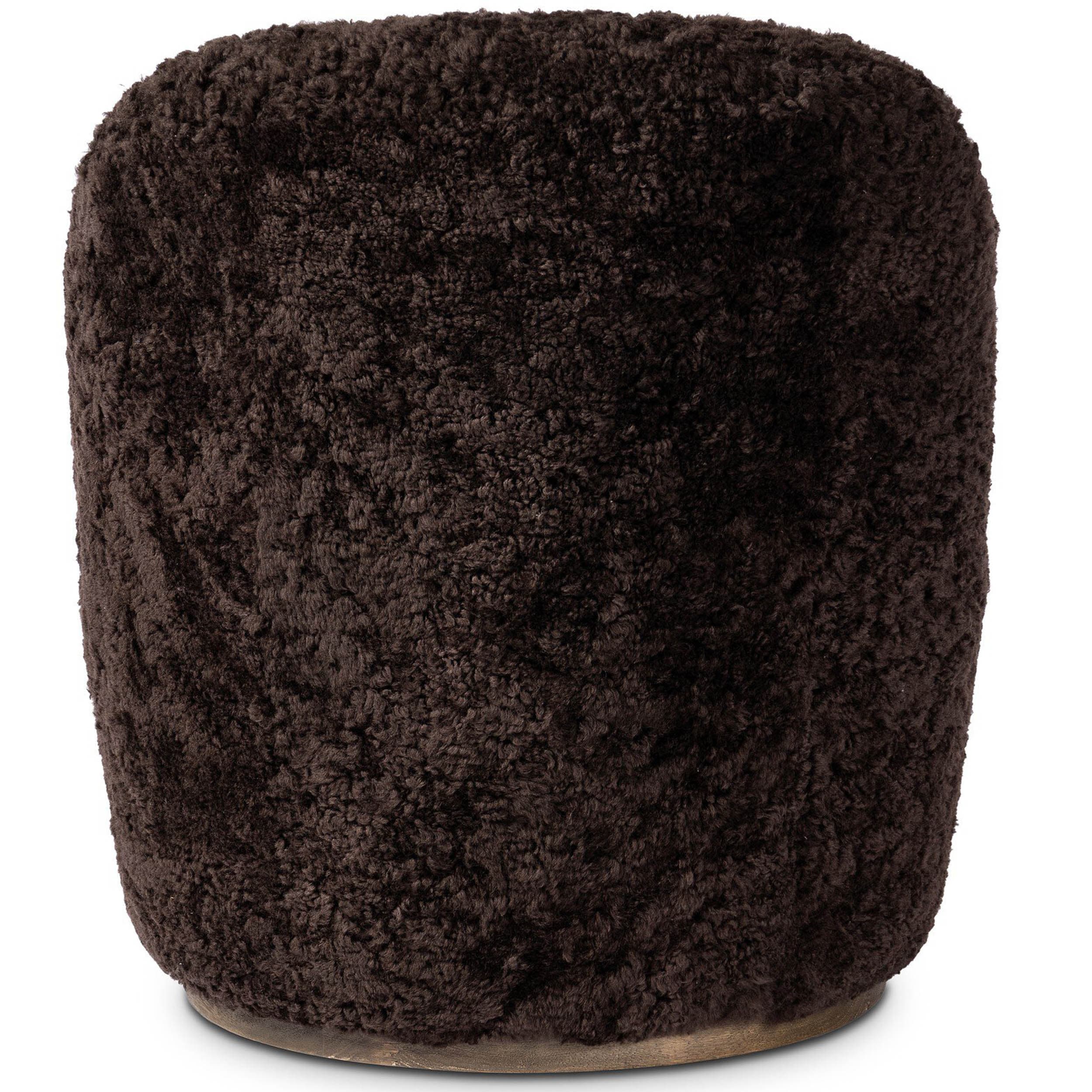 Aurora Swivel Chair, Cocoa Shearling by Four Hands - Image 4