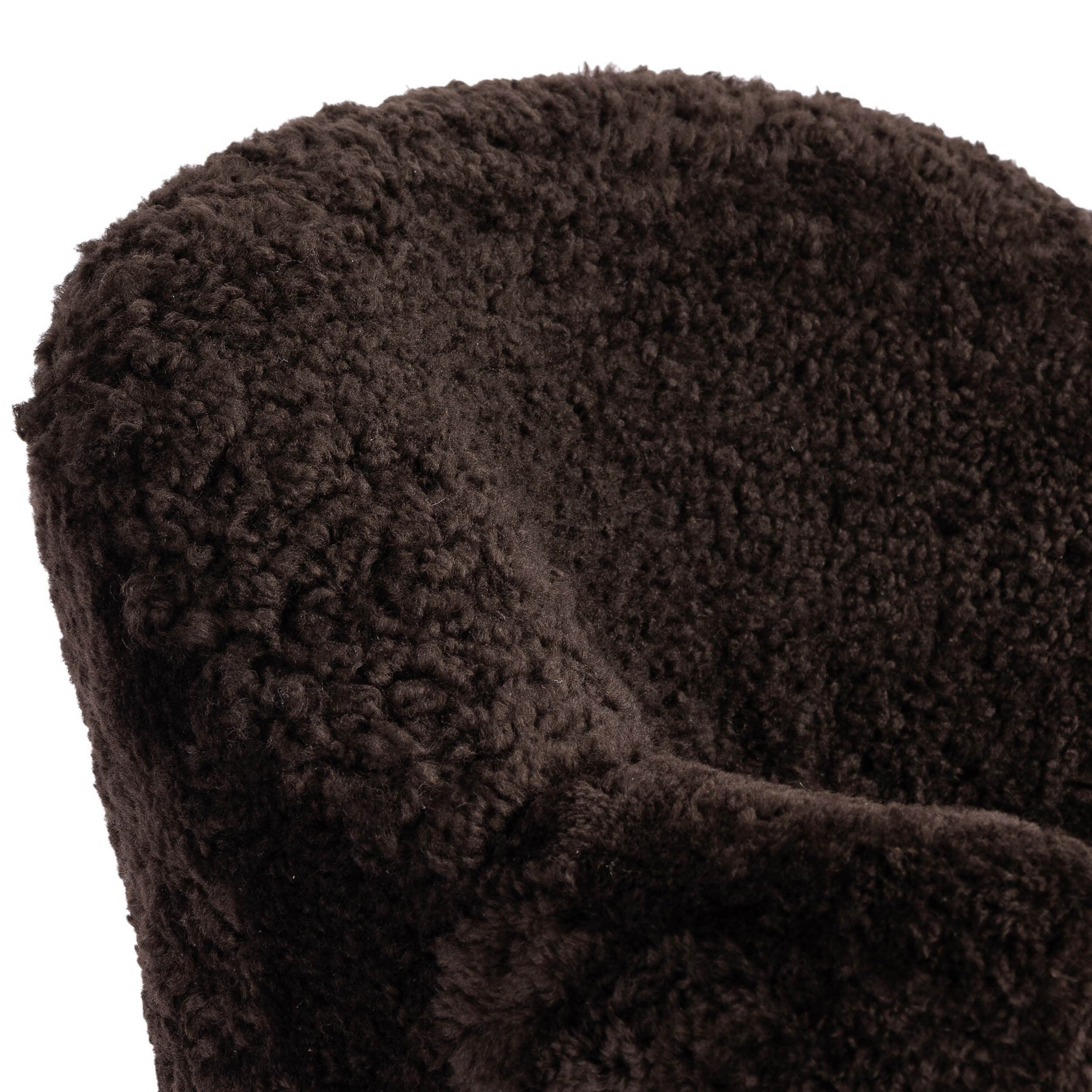 Aurora Swivel Chair, Cocoa Shearling by Four Hands - Image 5