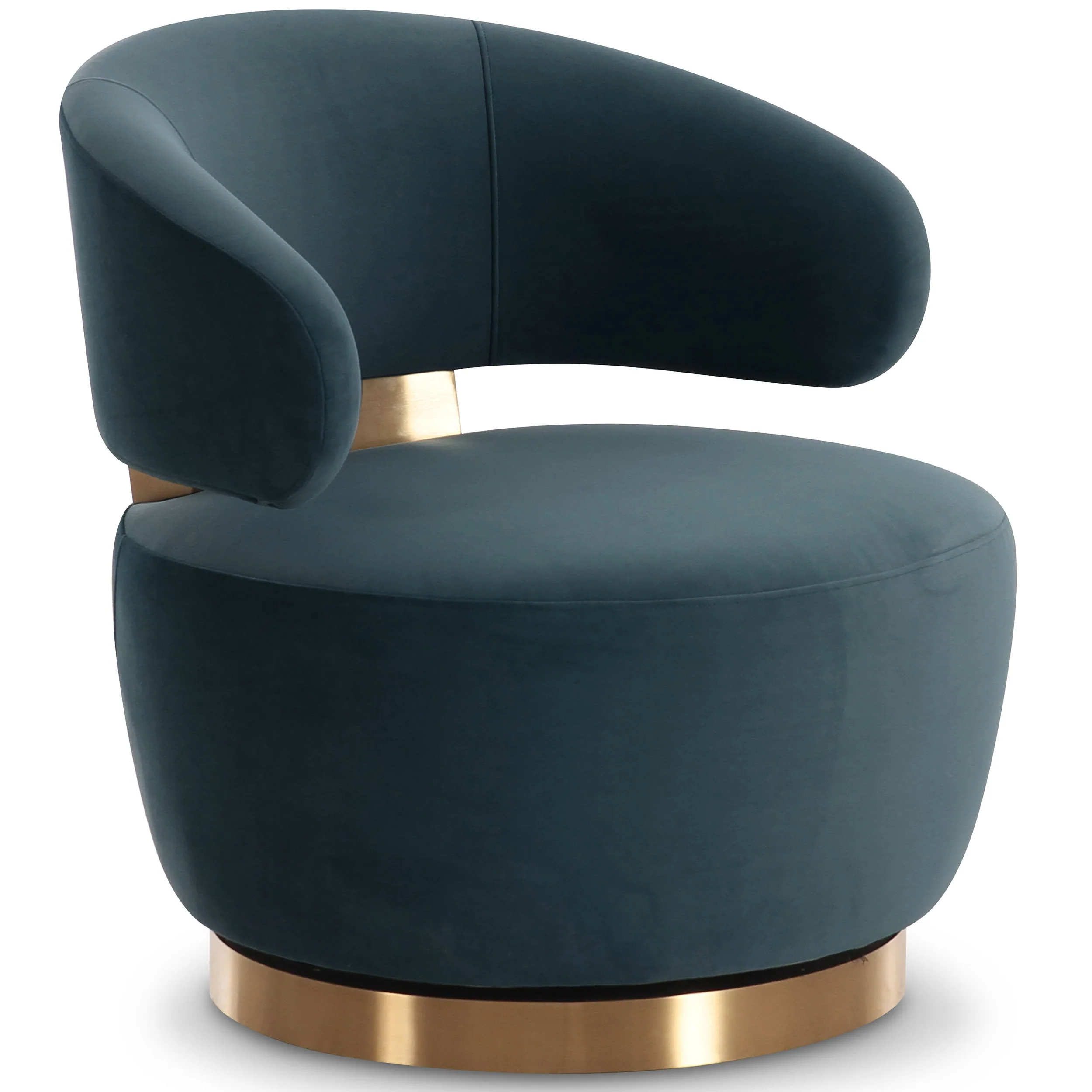 Austin Velvet Swivel Accent Chair, Dark Teal