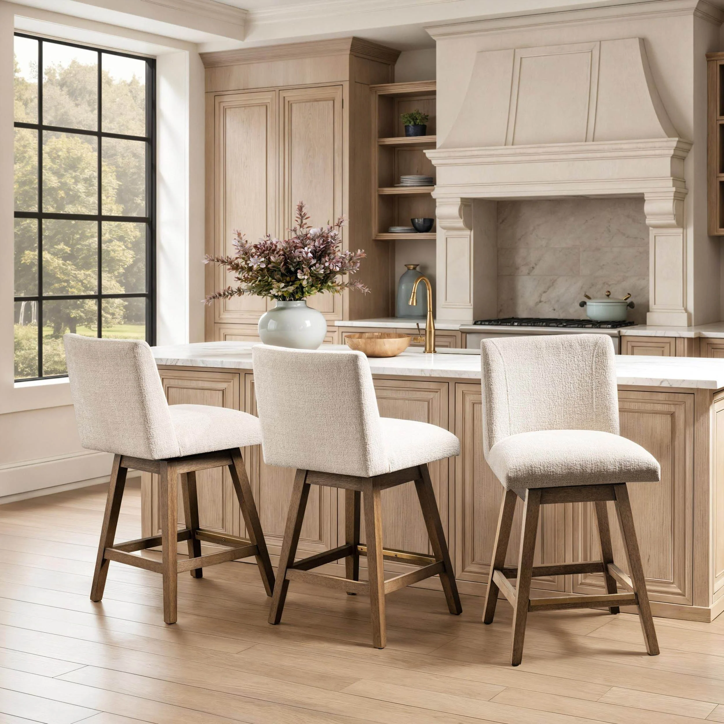 Ava Swivel Counter Stool, Vanilla Oat - Image 6