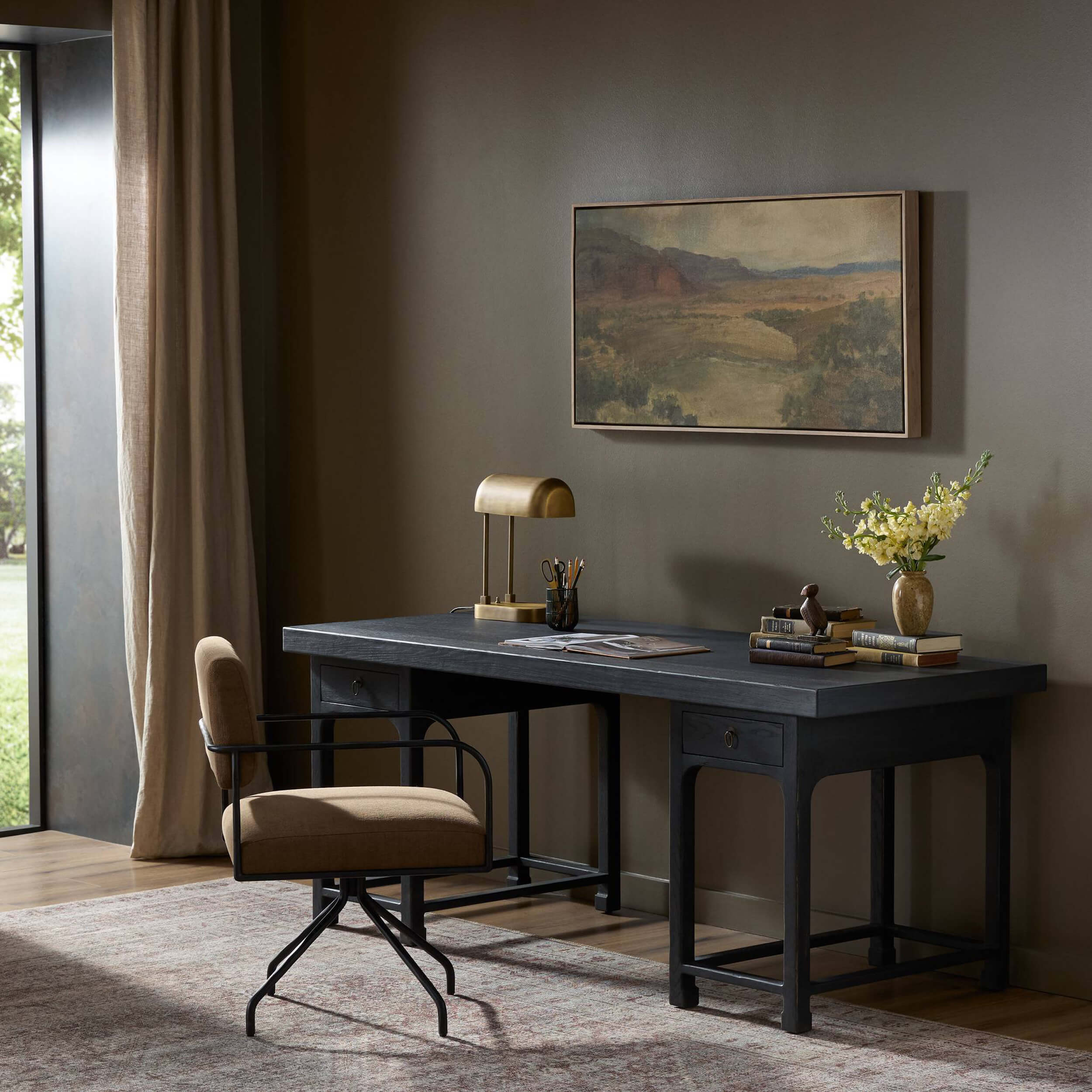 Avedon Desk, Aged Black by Four Hands - Image 7