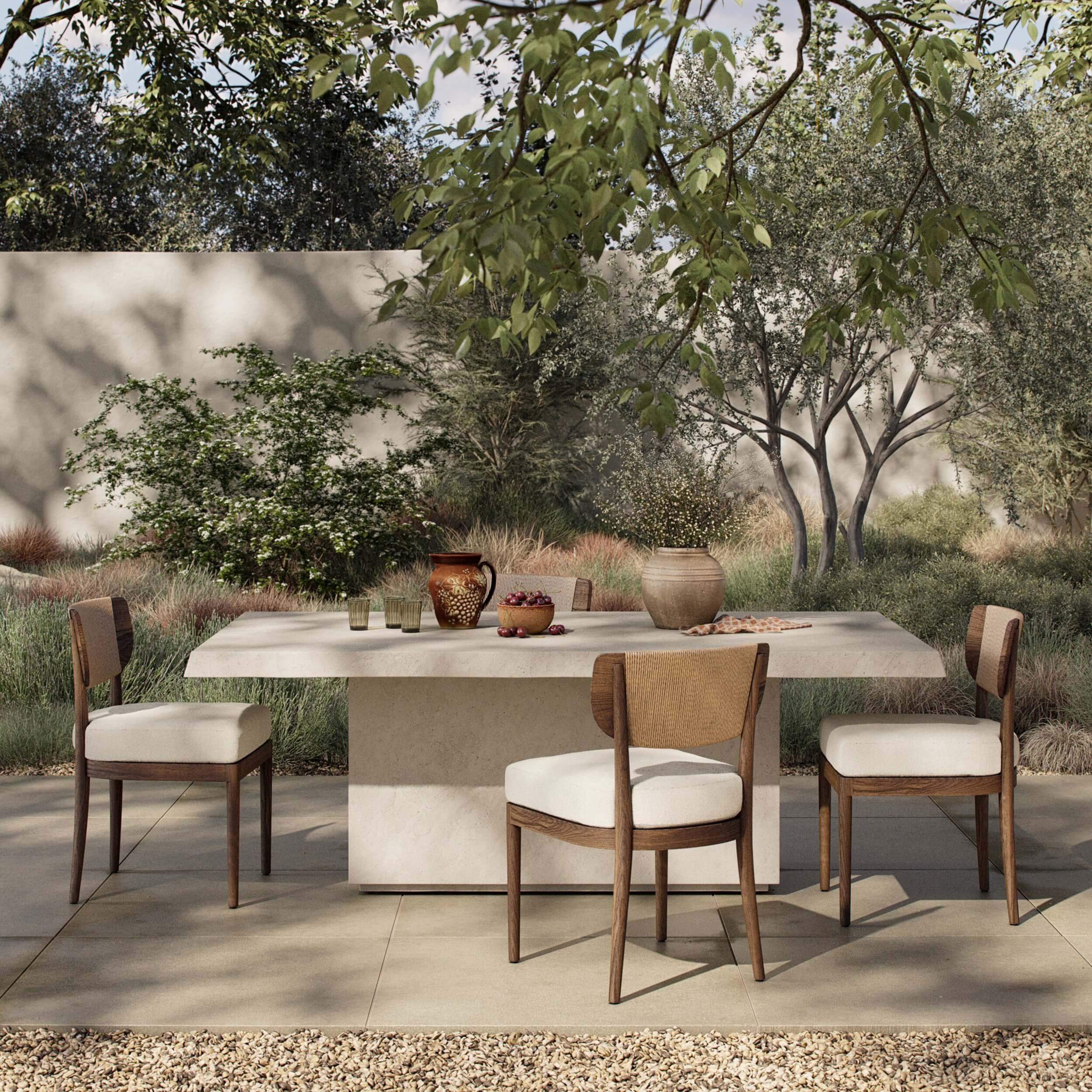 Avila Outdoor Rectangular Dining Table, Aged White by Amber Lewis x Four Hands - Image 6