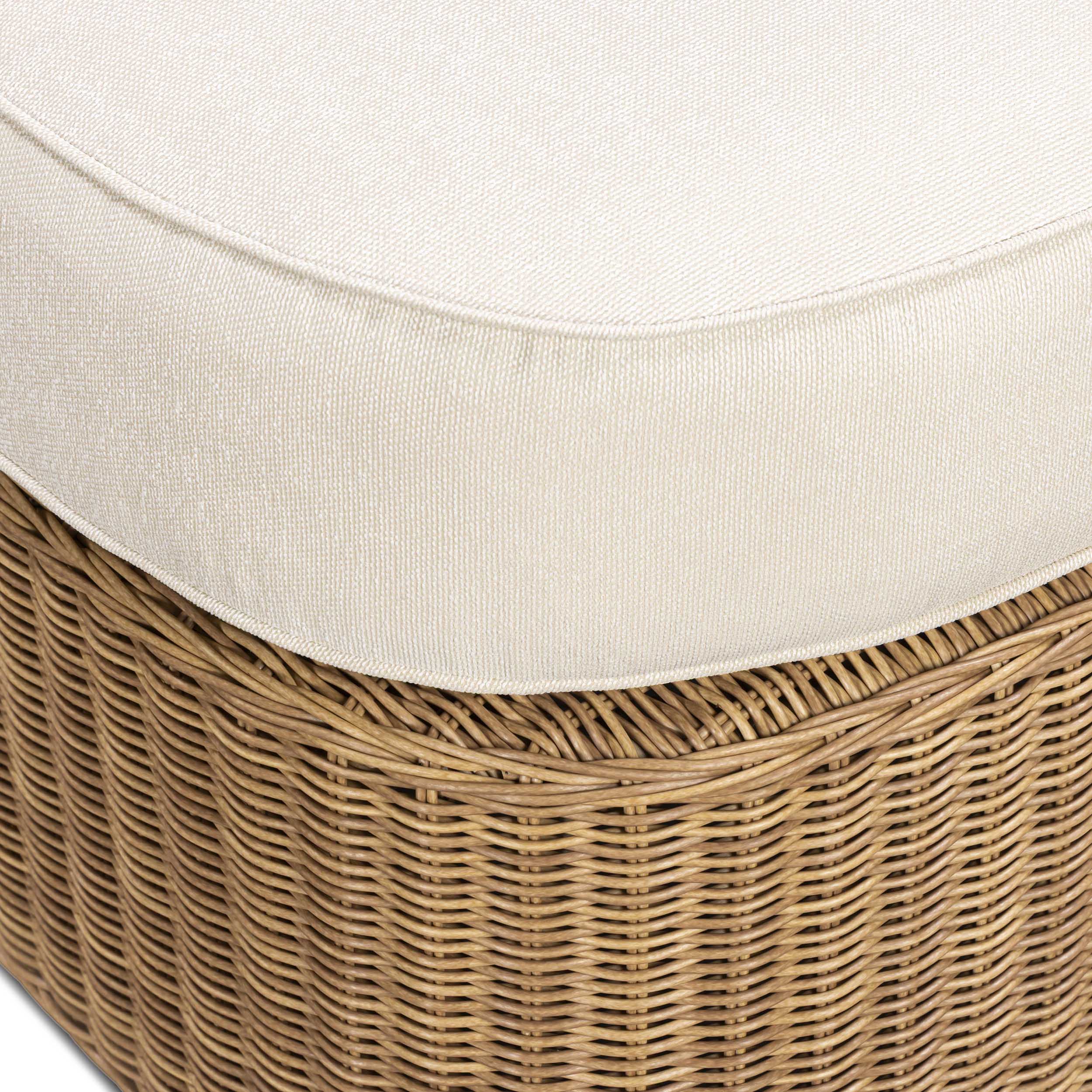Axel Outdoor Ottoman, Cream - Image 3