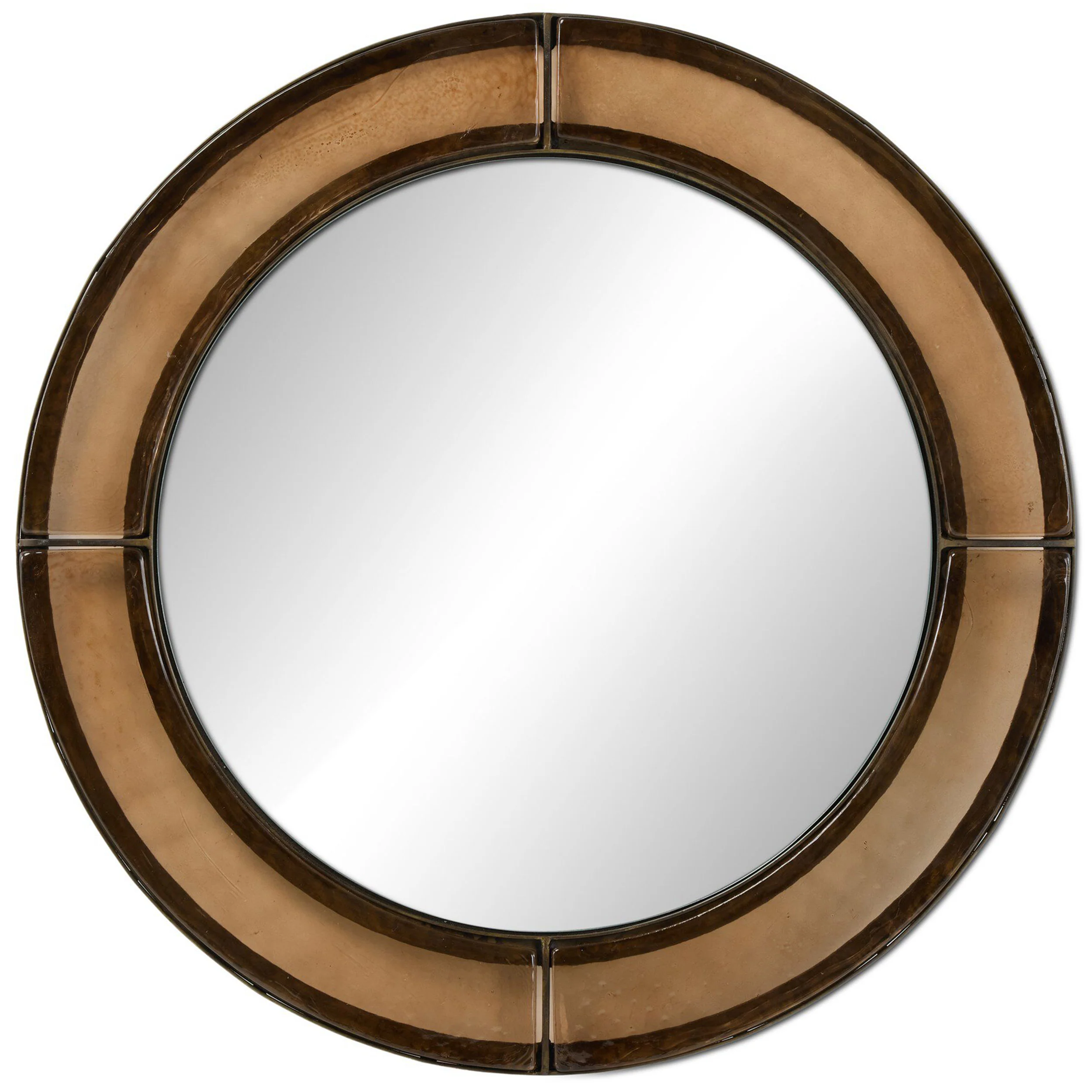 Ayano Small Round Mirror, Smoked Brown by Four Hands