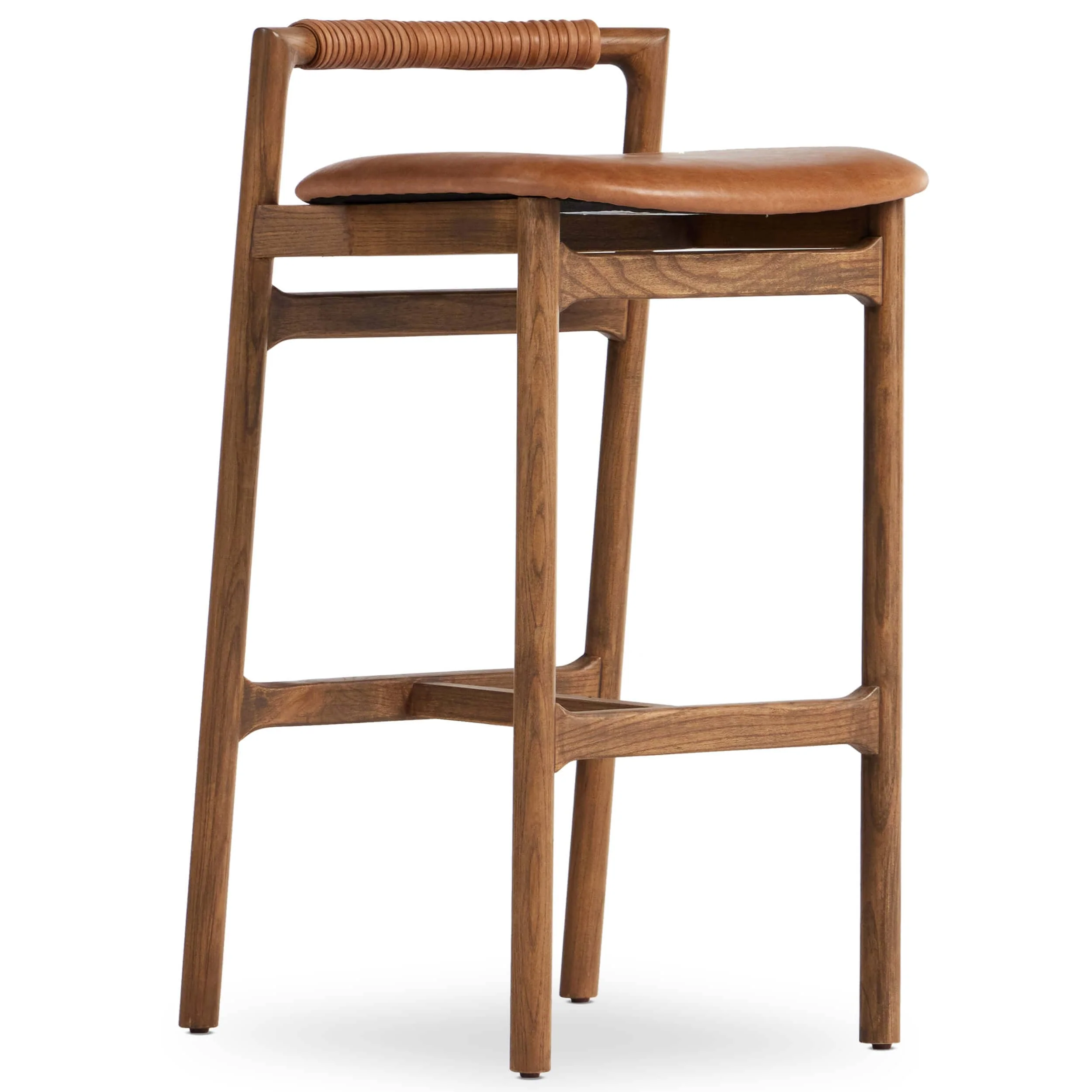 Baden Leather Bar & Counter Stool, Haven Tobacco, Set of 2 by Four Hands