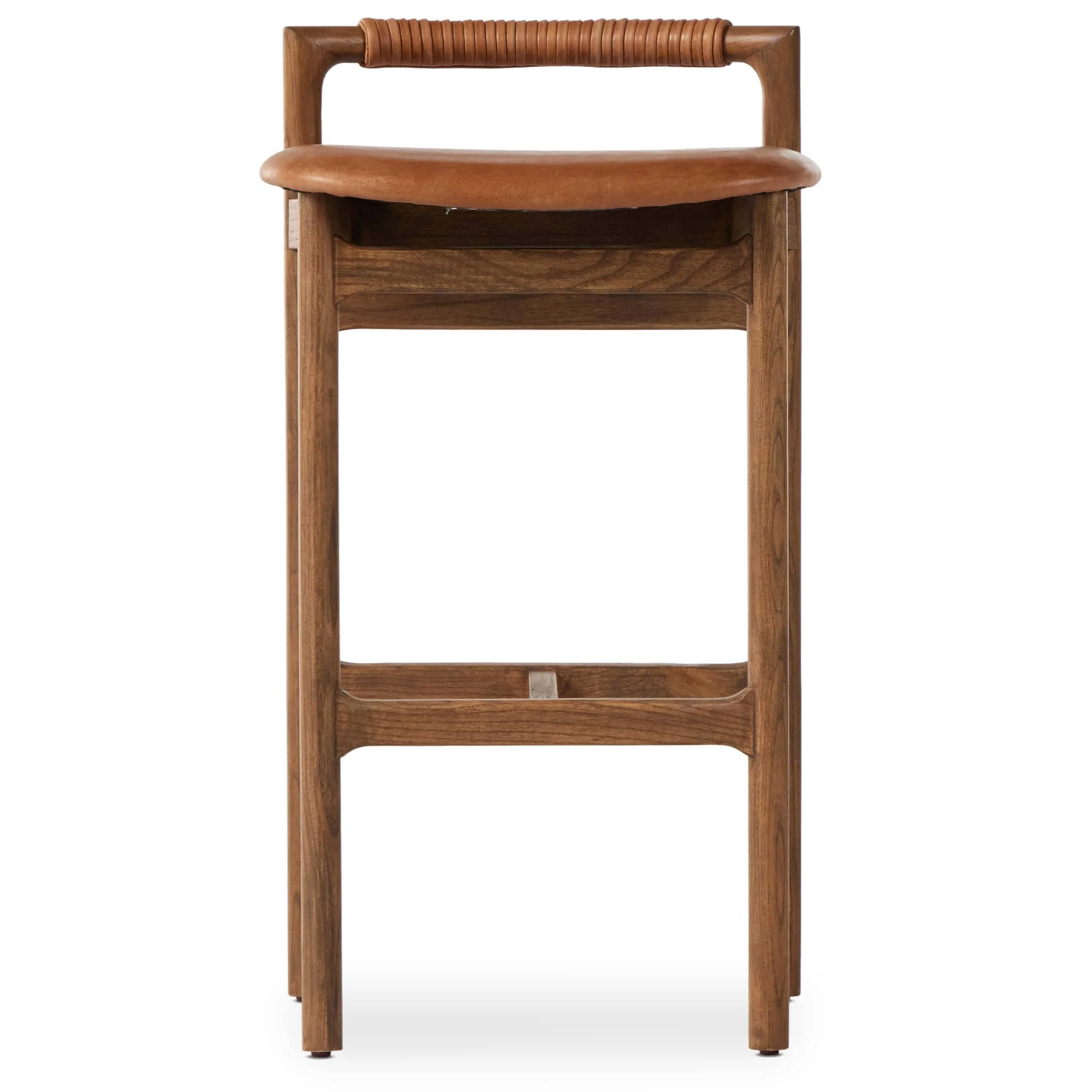 Baden Leather Bar & Counter Stool, Haven Tobacco, Set of 2 by Four Hands - Image 2