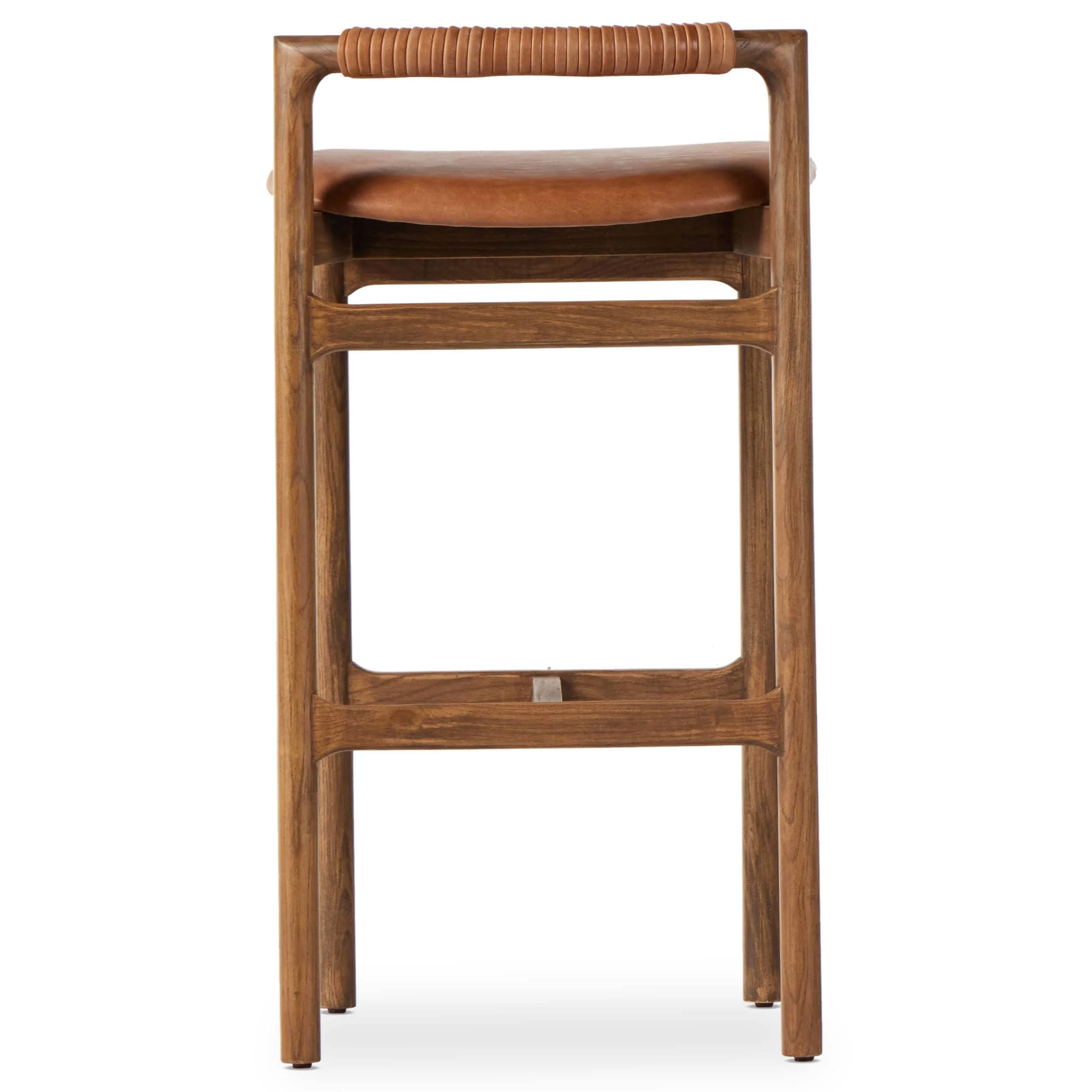 Baden Leather Bar & Counter Stool, Haven Tobacco, Set of 2 by Four Hands - Image 4
