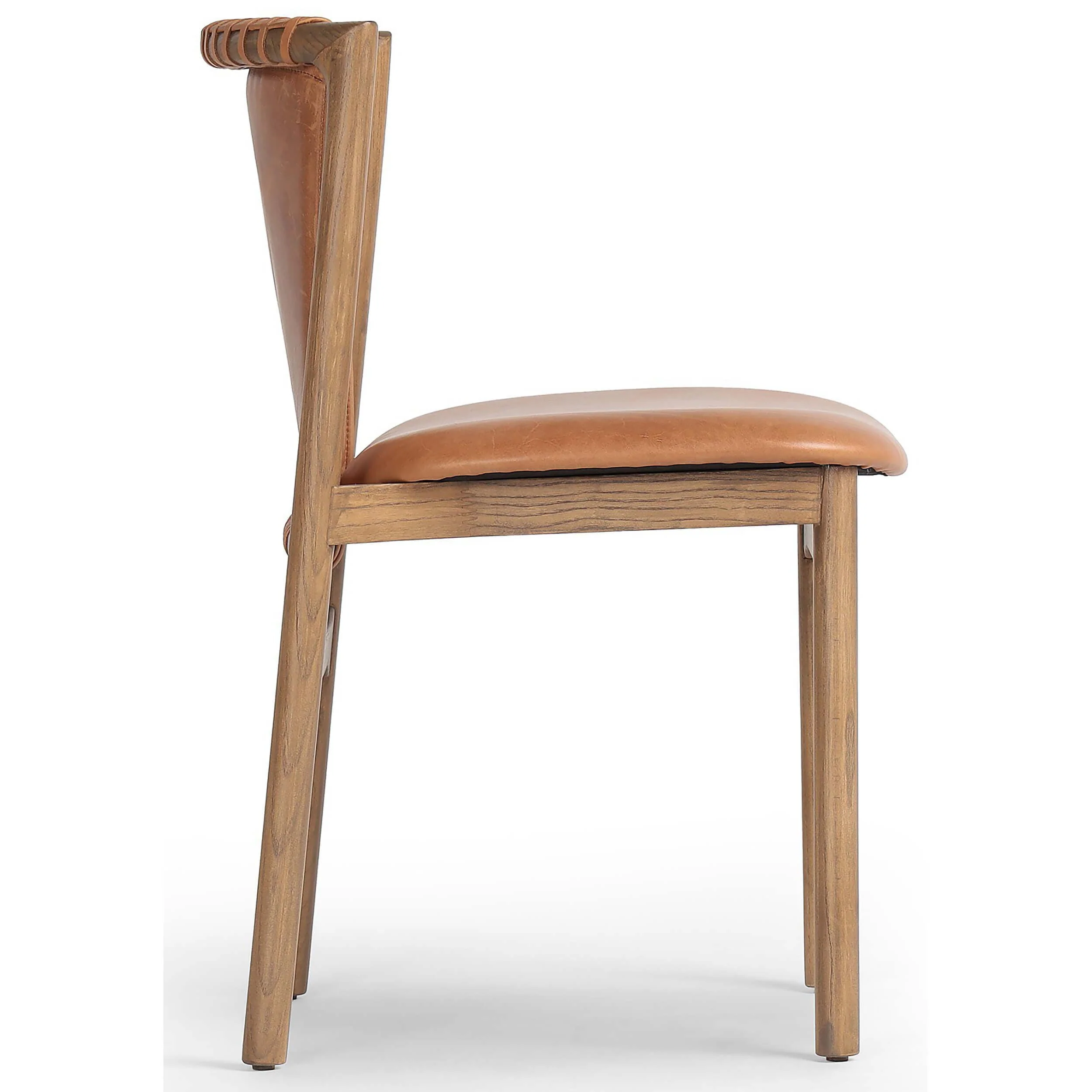 Baden Leather Dining Chair, Haven Tobacco, Set of 2 by Four Hands - Image 3