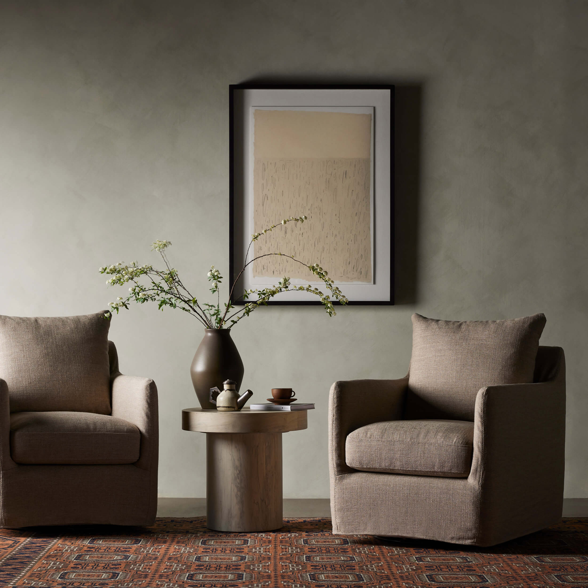 Banks Swivel Chair, Alcala Taupe by Four Hands - Image 7